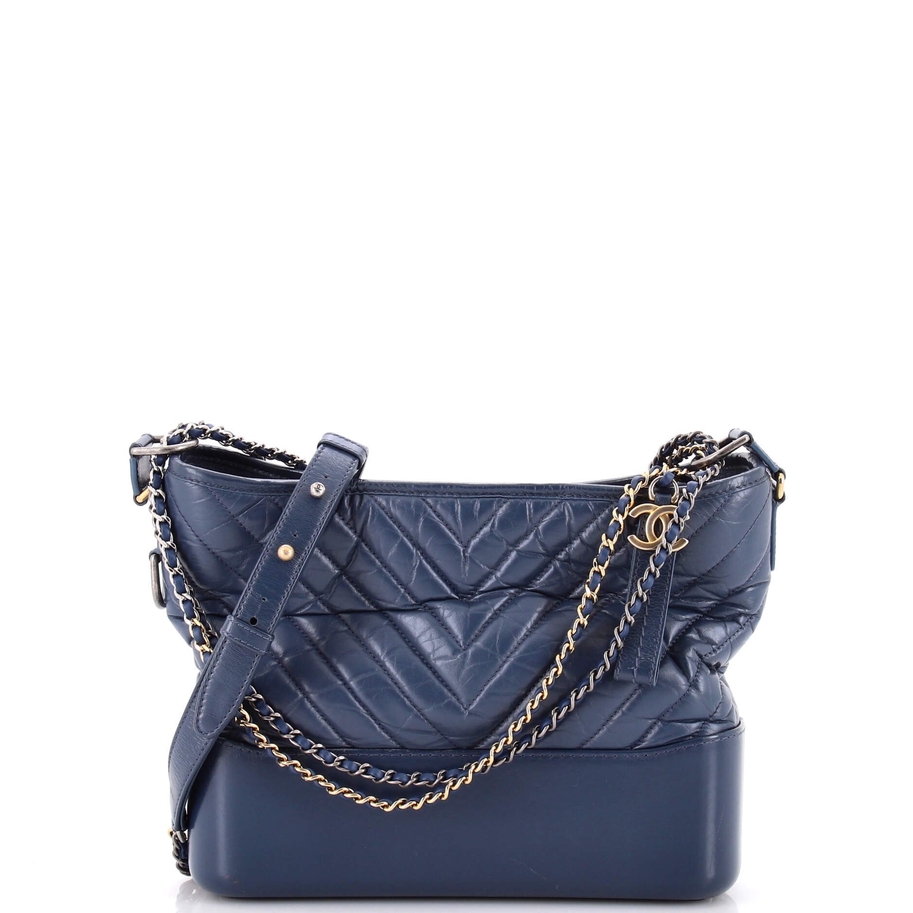Gabrielle Hobo Chevron Aged Calfskin Medium