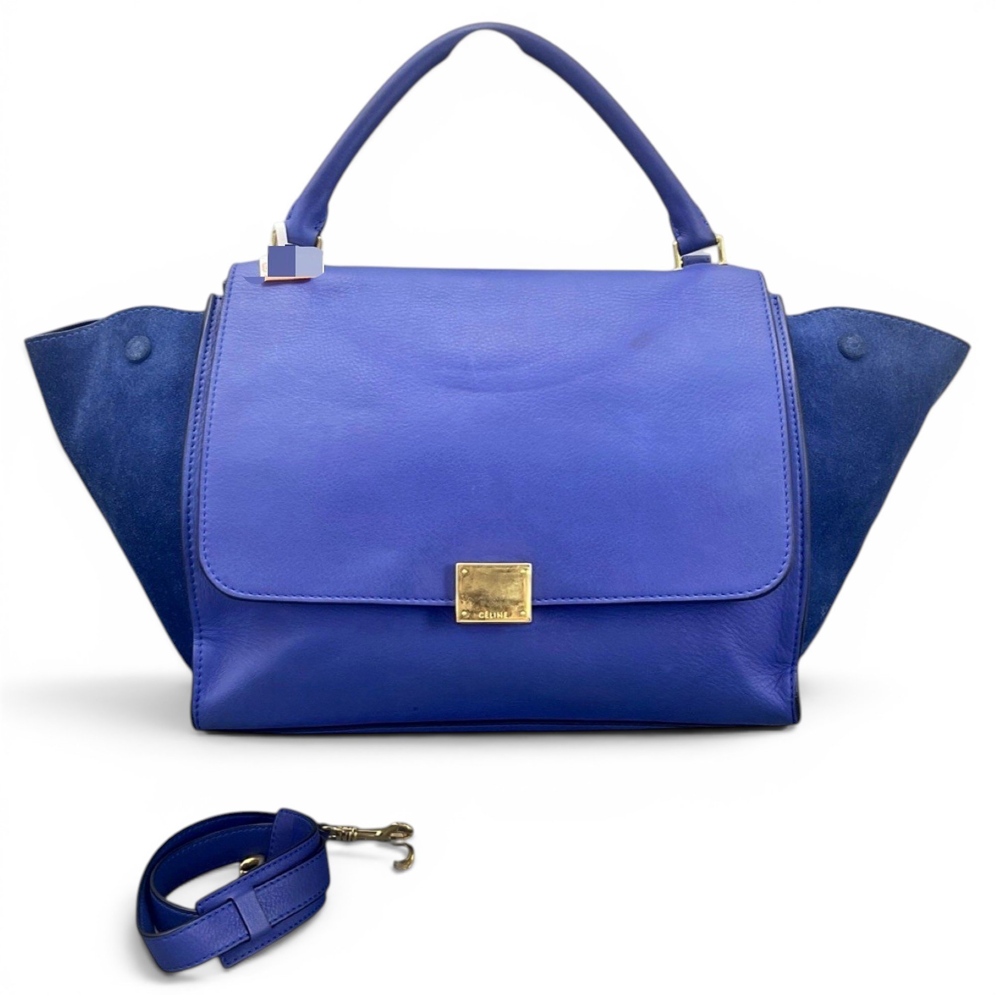 Trapèze leather handbag