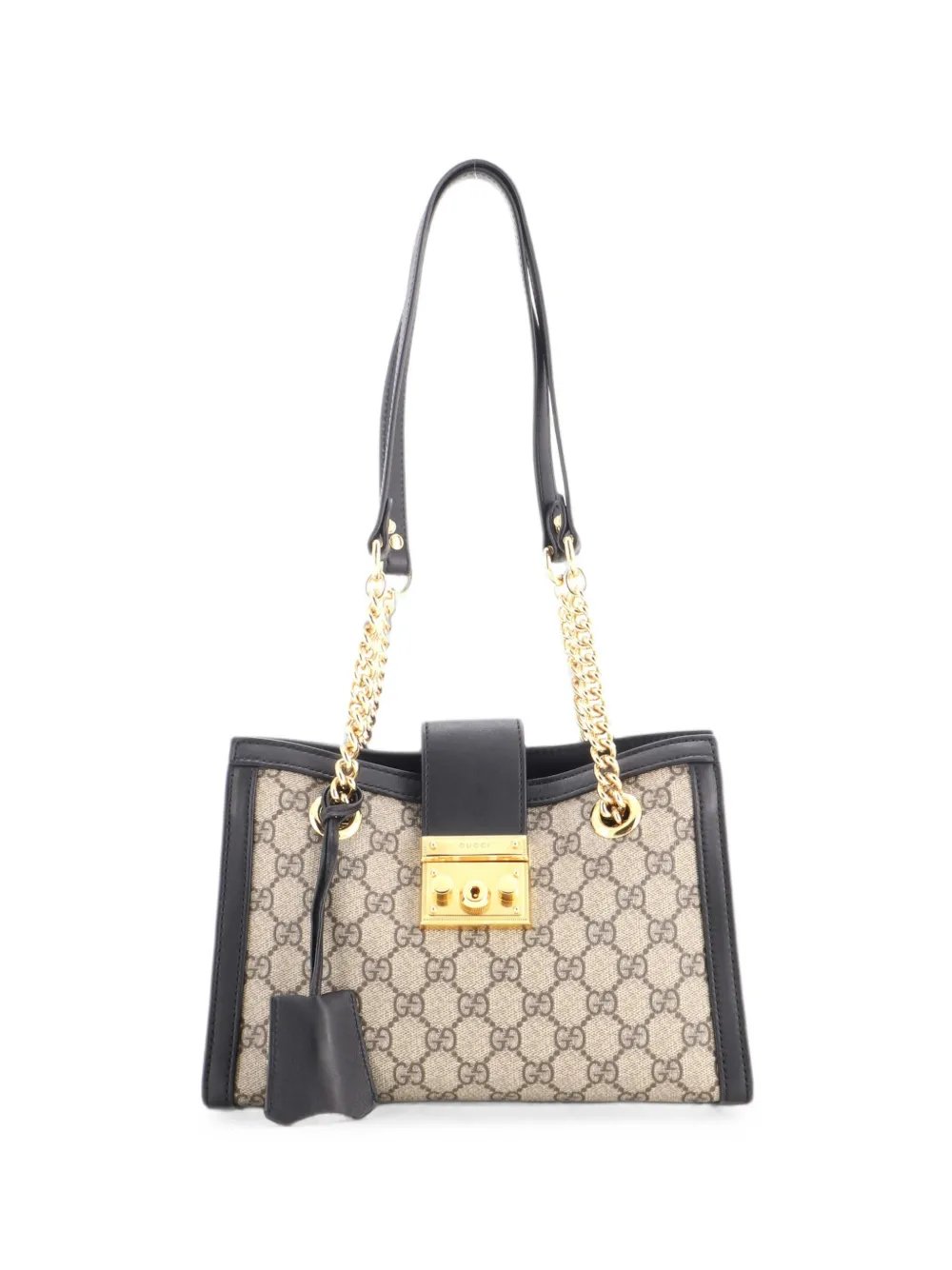 Padlock Chain Tote GG Coated Canvas with Leather Small shoulder bag