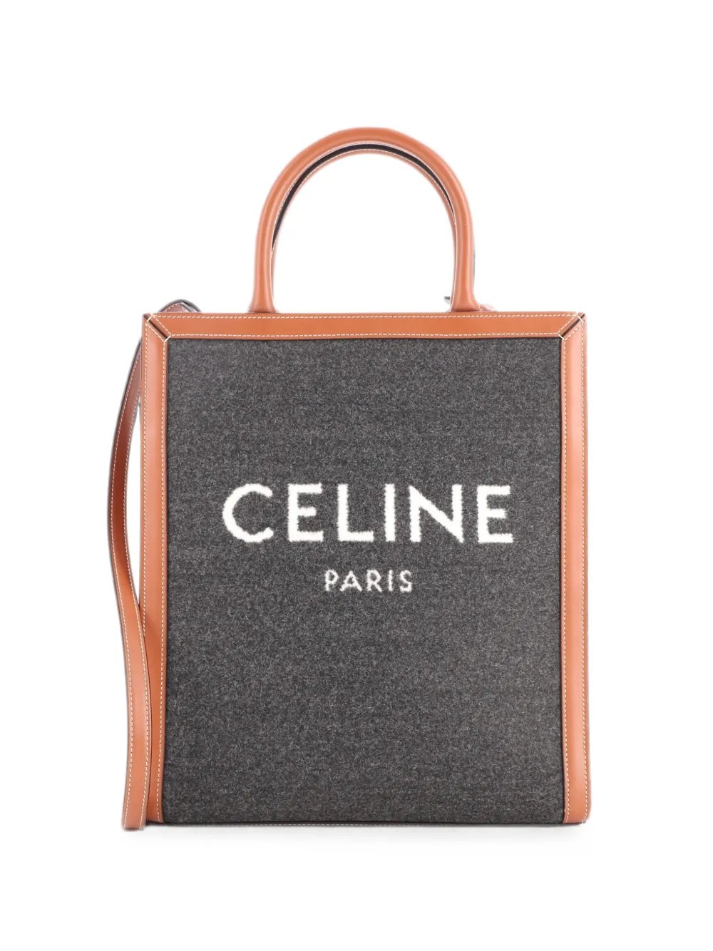 Vertical Cabas Felt with Leather Small tote bag