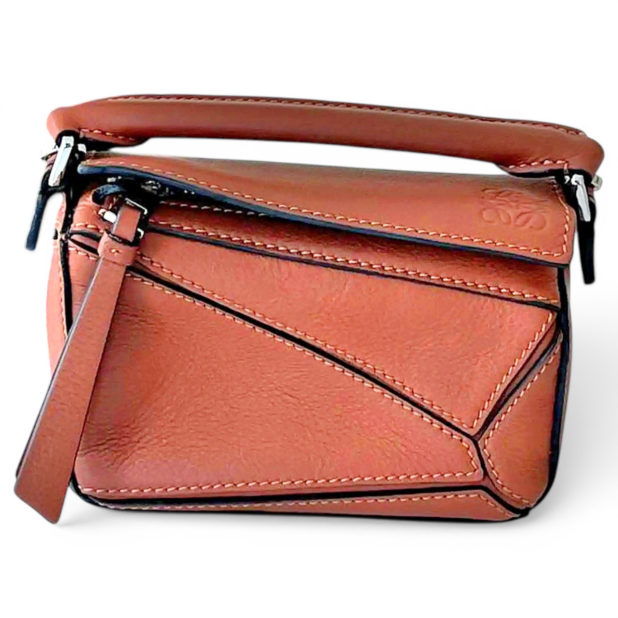 Puzzle leather crossbody bag