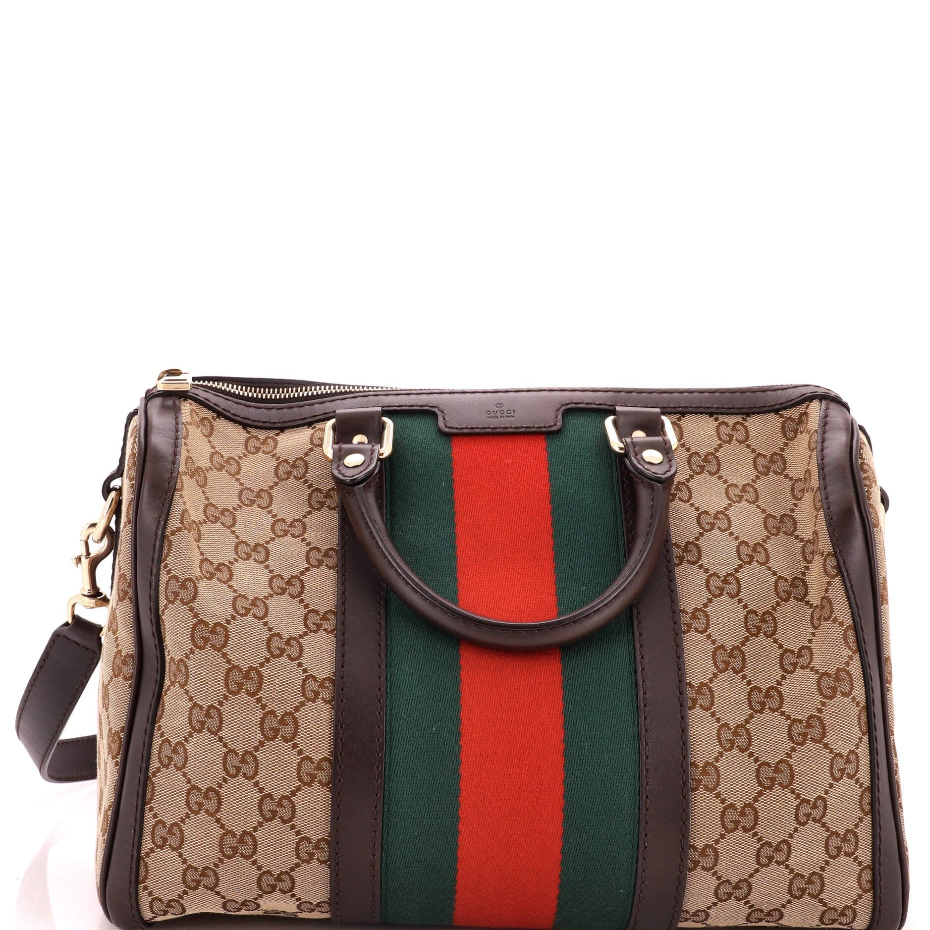 Vintage Web Boston Bag GG Canvas Medium