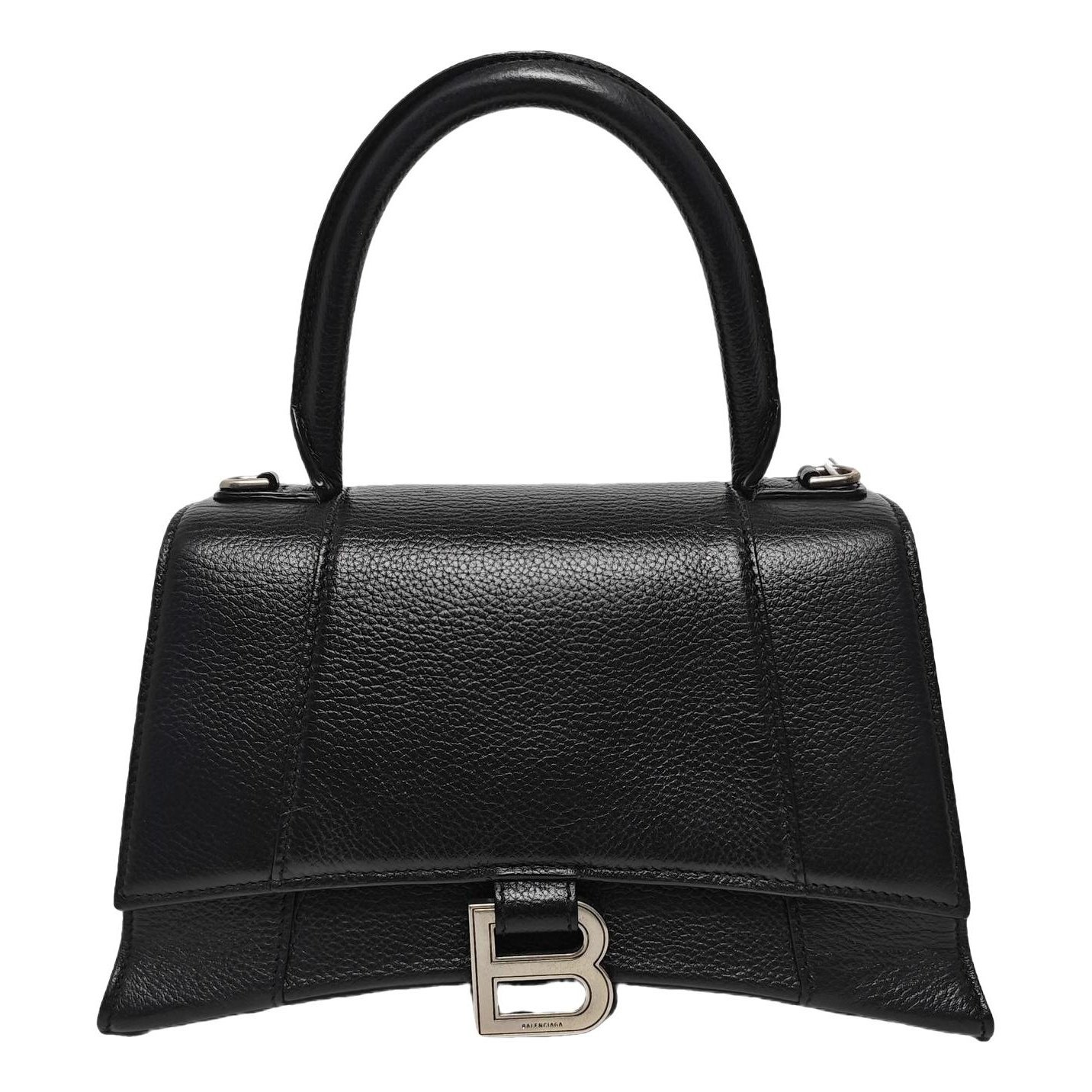 Hourglass leather handbag