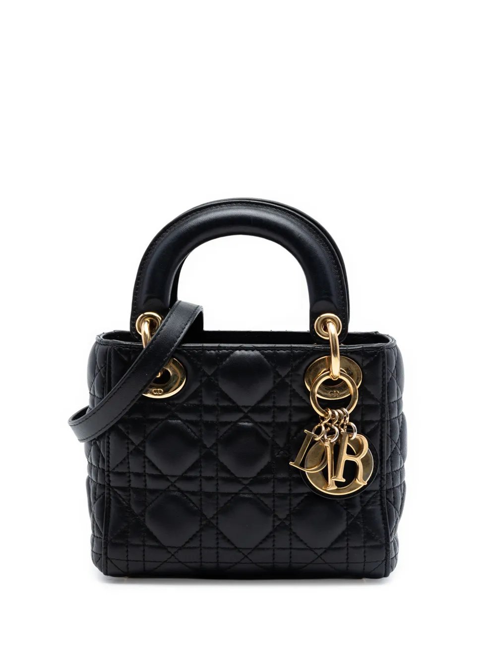 2015 Mini Lambskin Cannage Lady Dior satchel