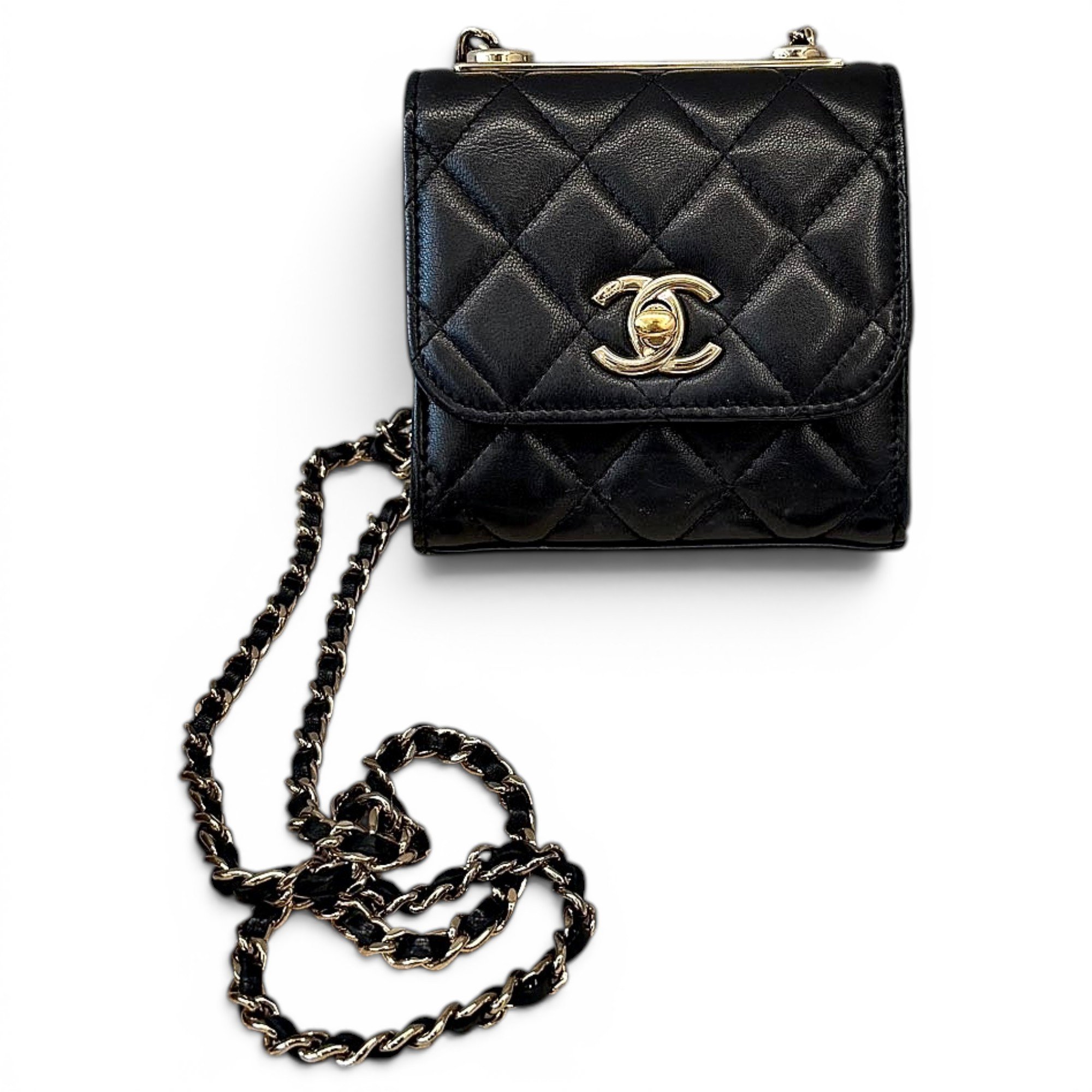Trendy CC leather handbag