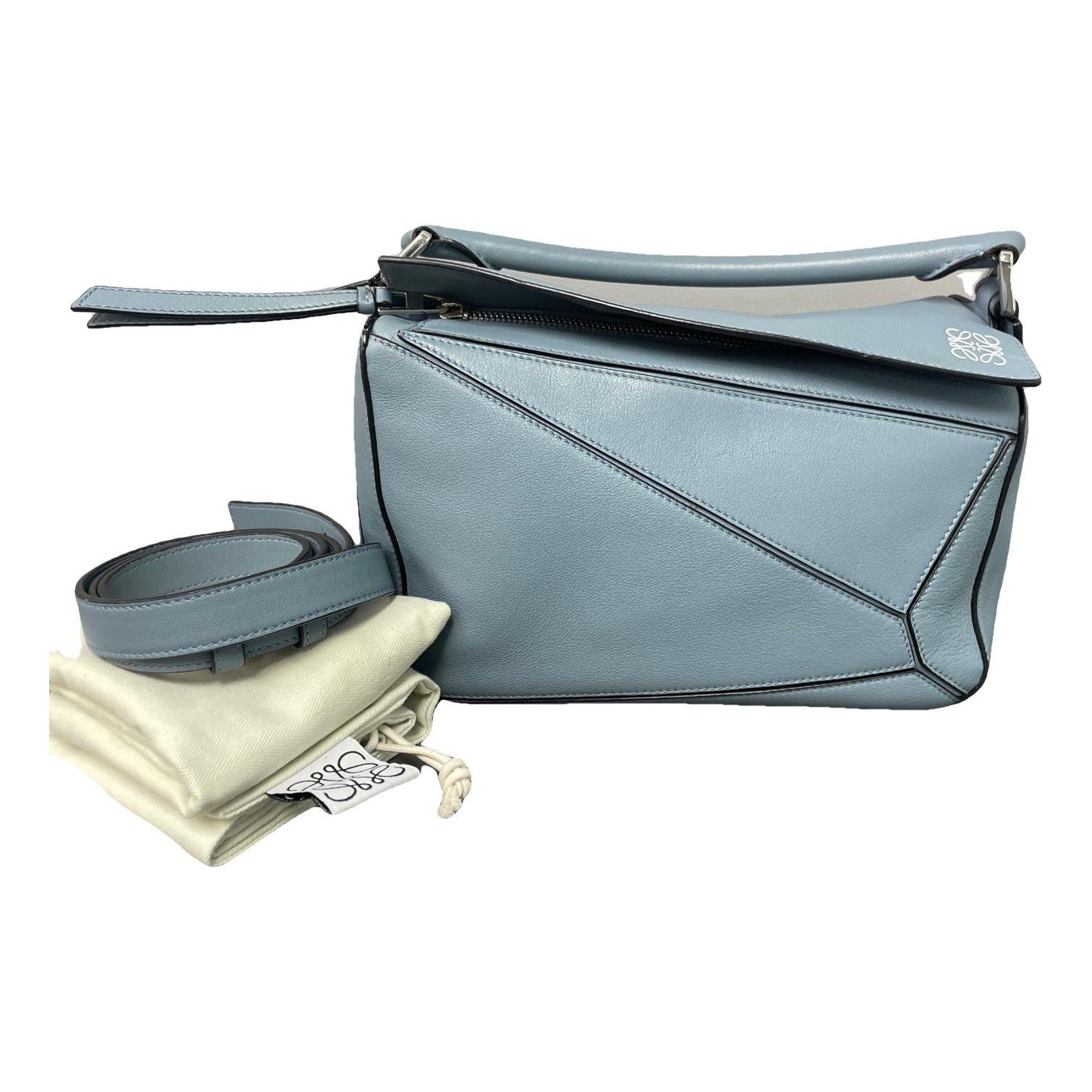 Puzzle leather handbag