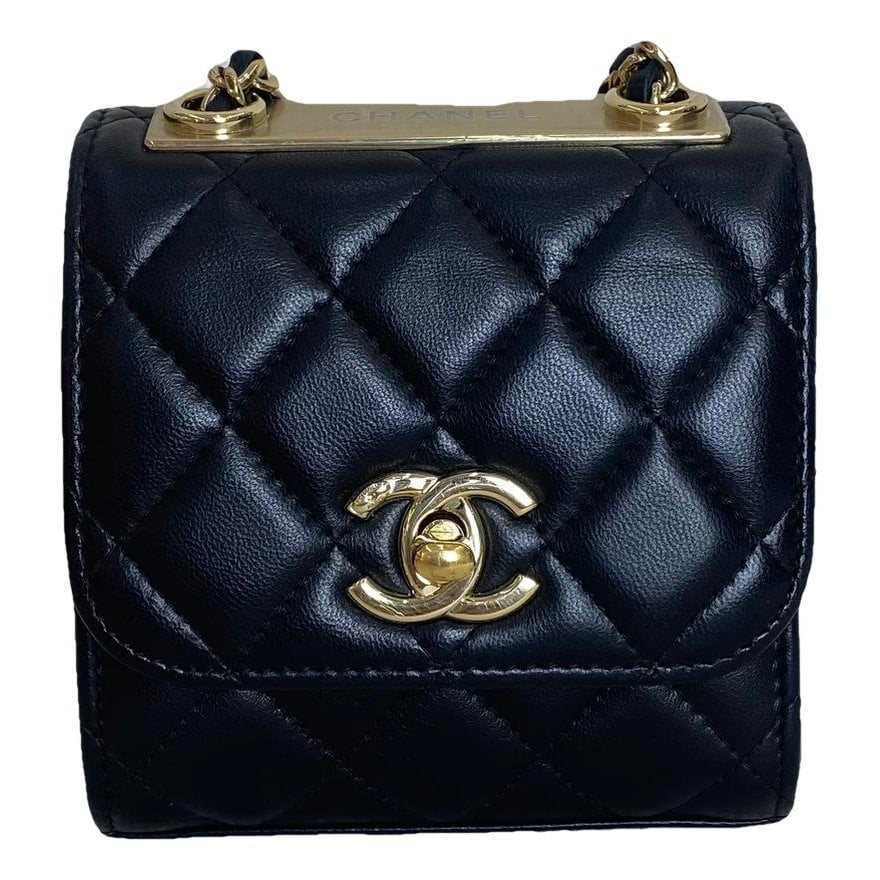 Trendy CC leather crossbody bag