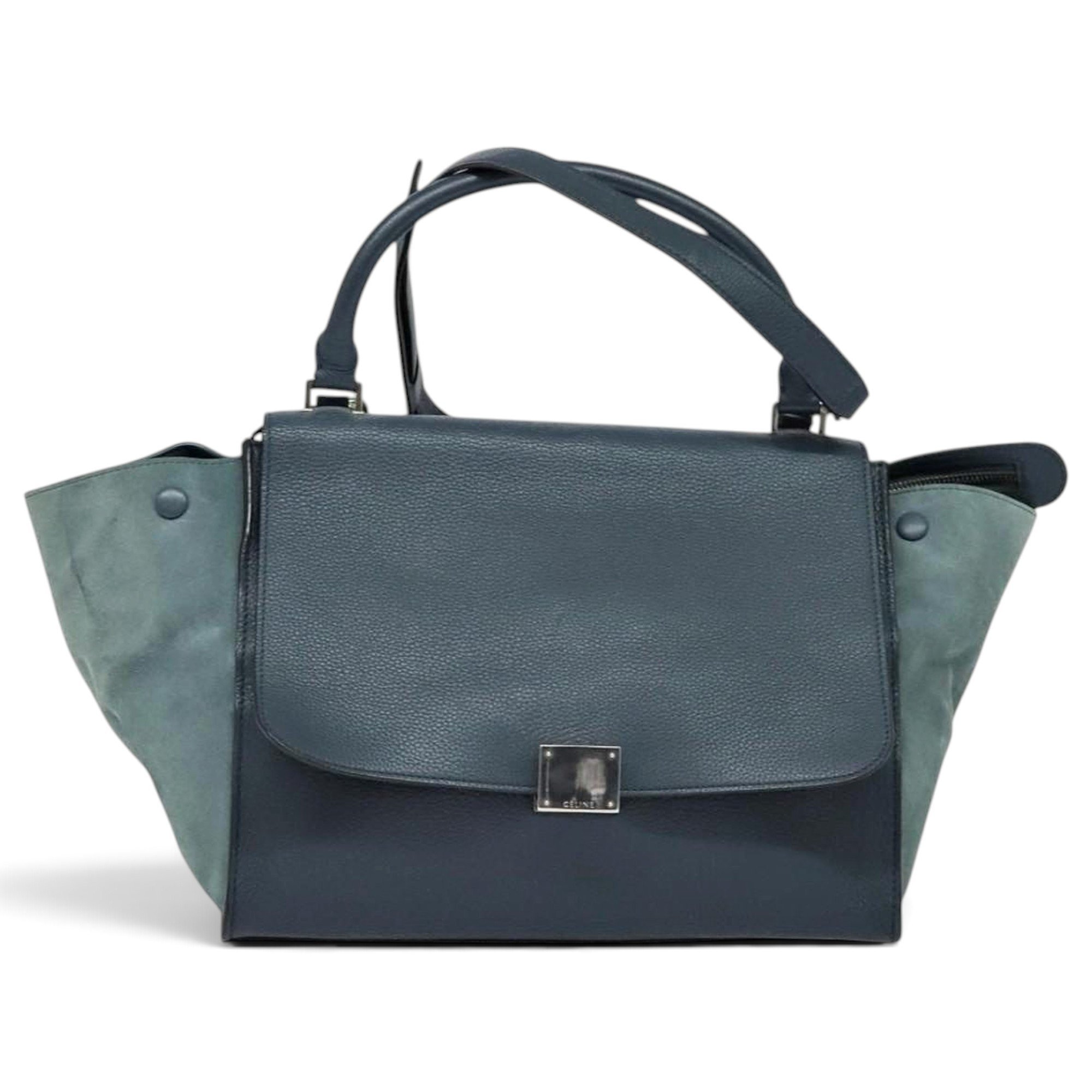 Trapèze leather handbag