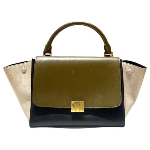 Trapèze leather handbag