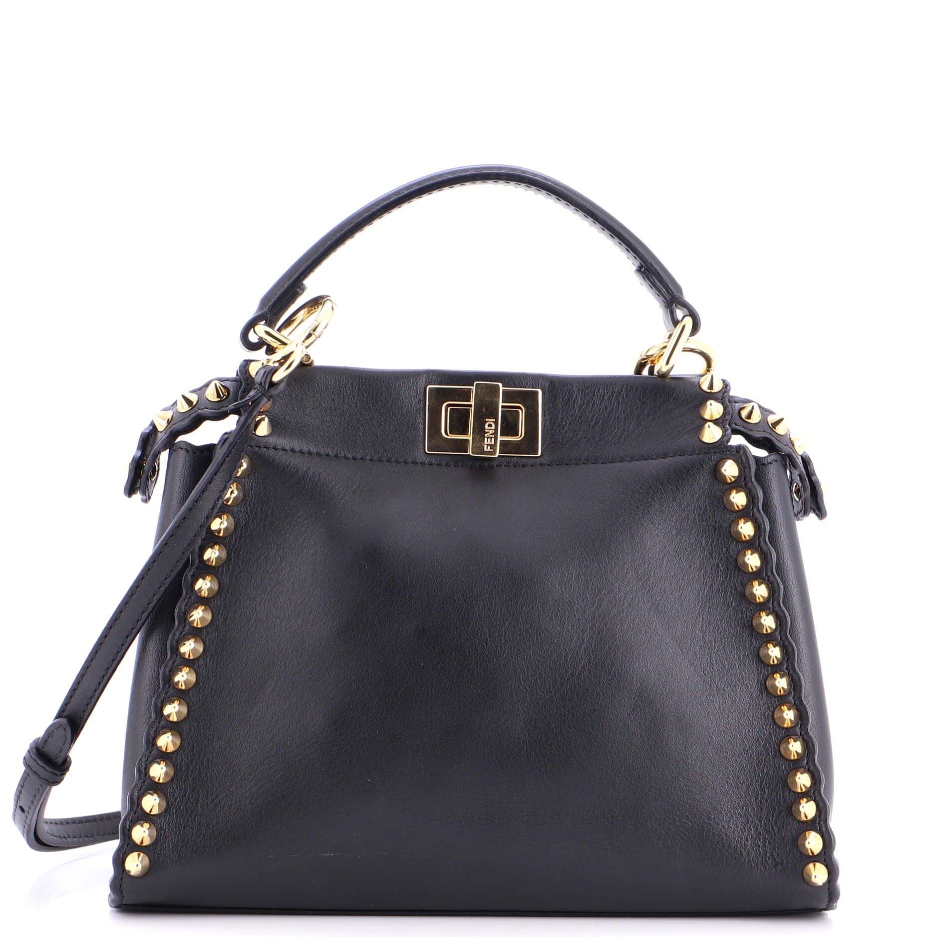 Peekaboo Bag Leather with Studded Detail Mini