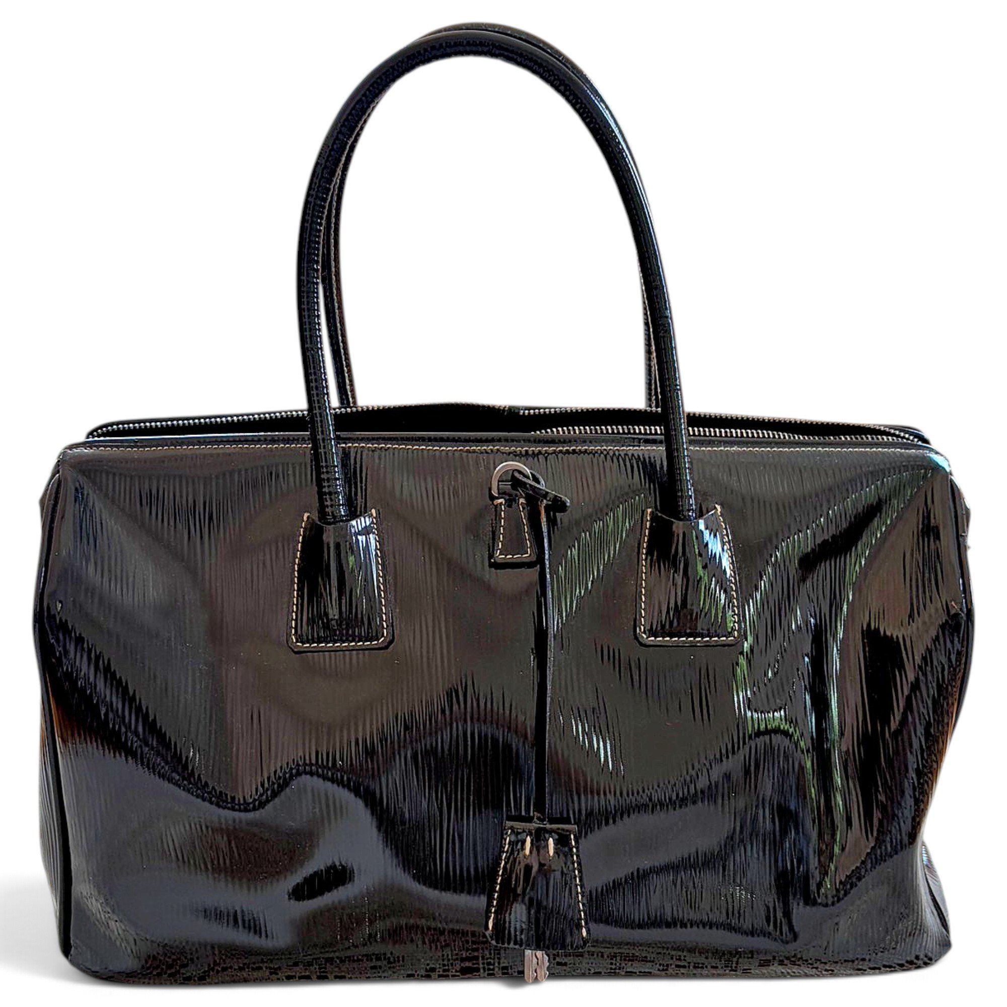 Patent leather handbag