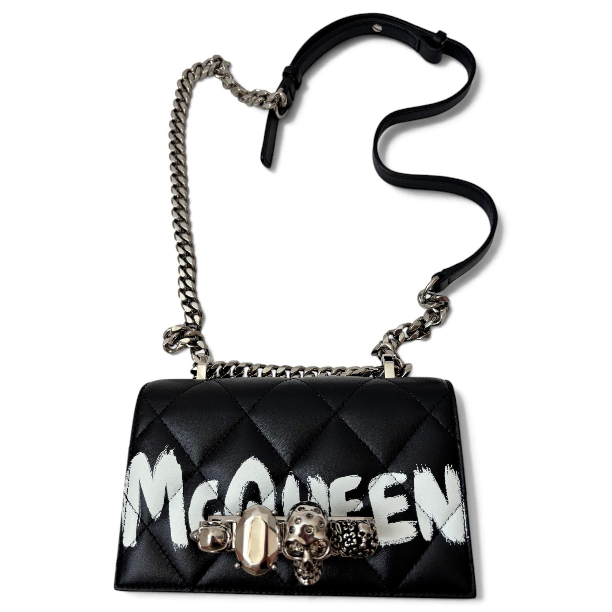 Knuckle leather crossbody bag