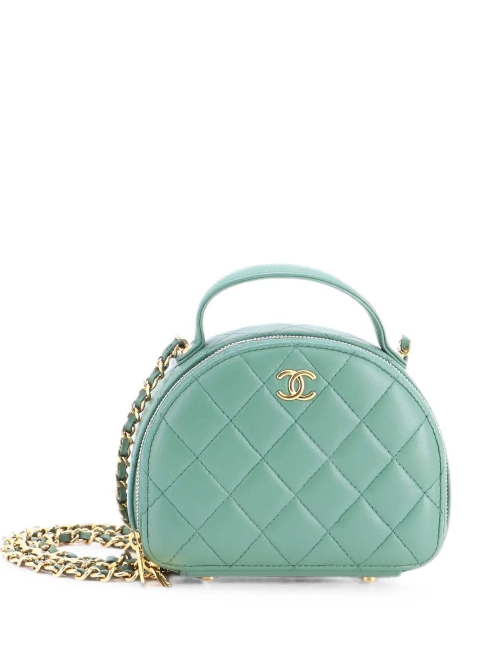 Chic Riviera Vanity Case with Chain Quilted Lambskin crossbody bag