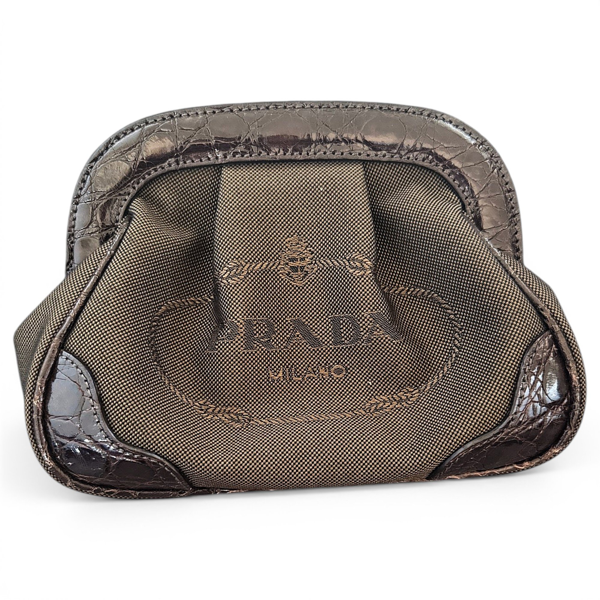 Leather clutch bag