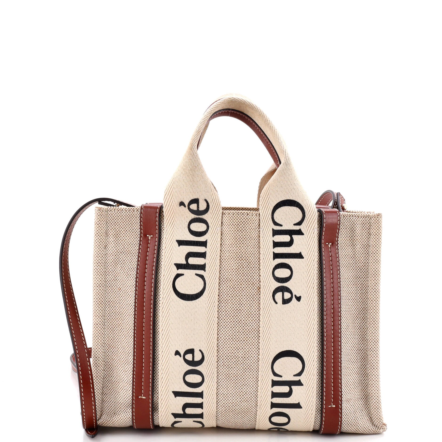 Woody Tote Canvas with Leather Small