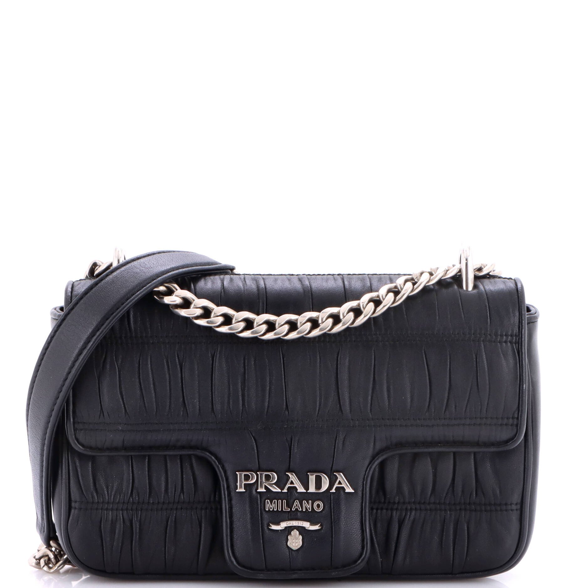 Chain Flap Shoulder Bag Nappa Gaufre Small