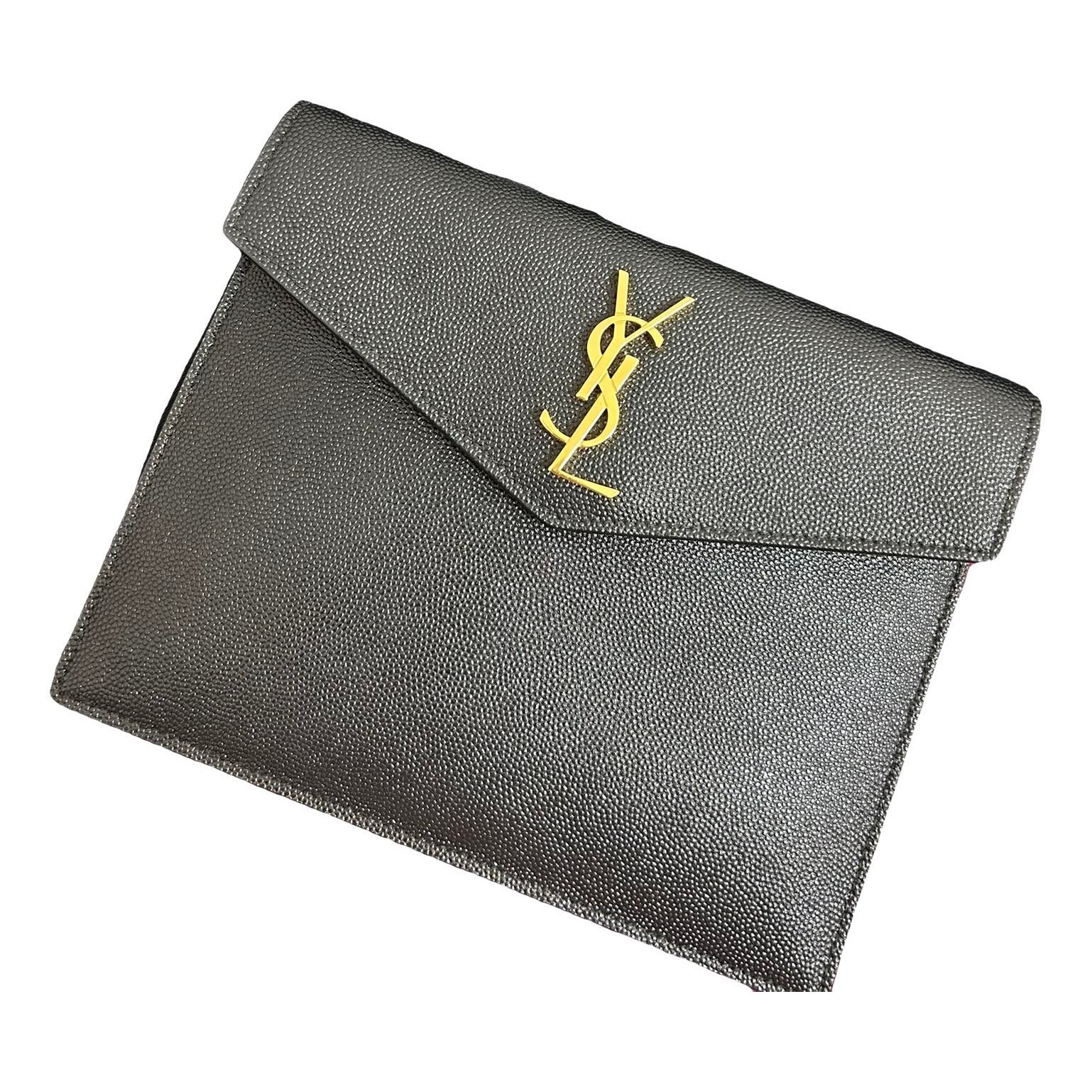 Leather clutch bag
