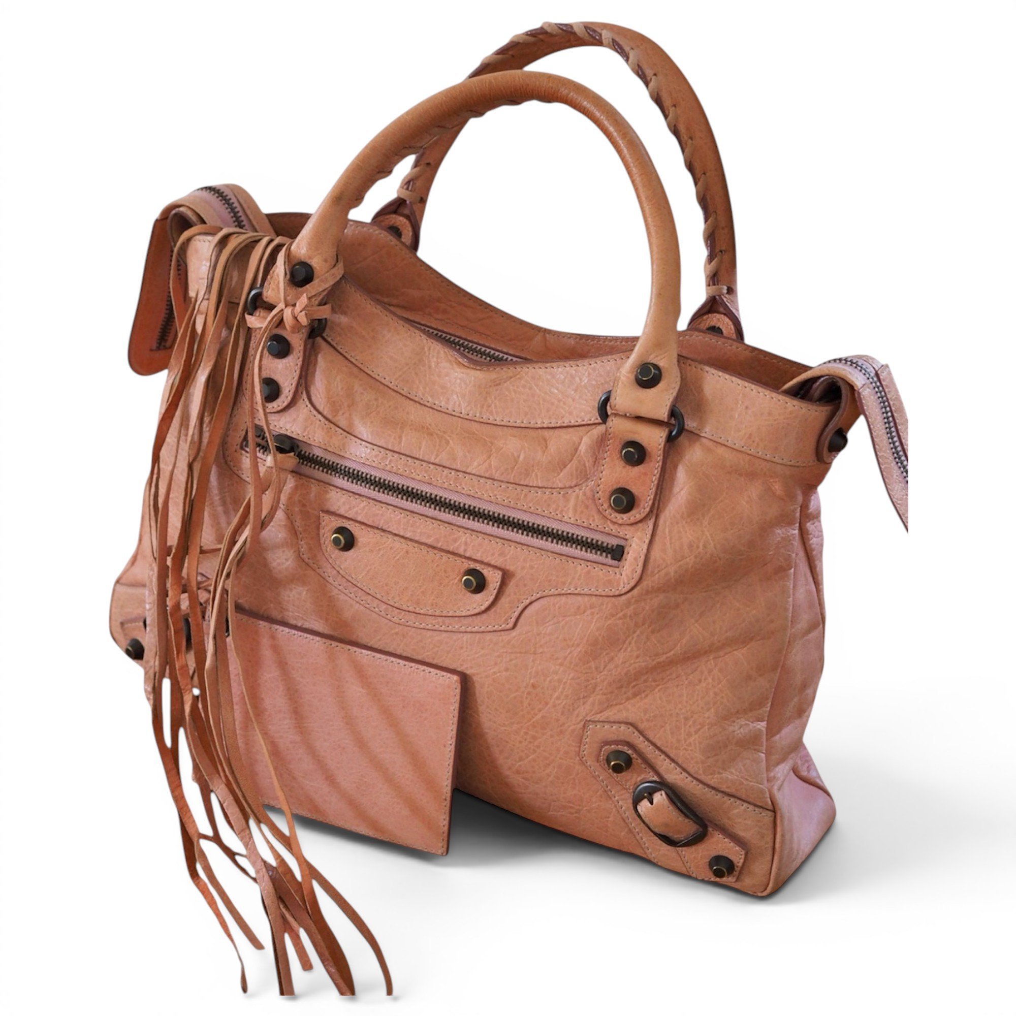 City leather handbag