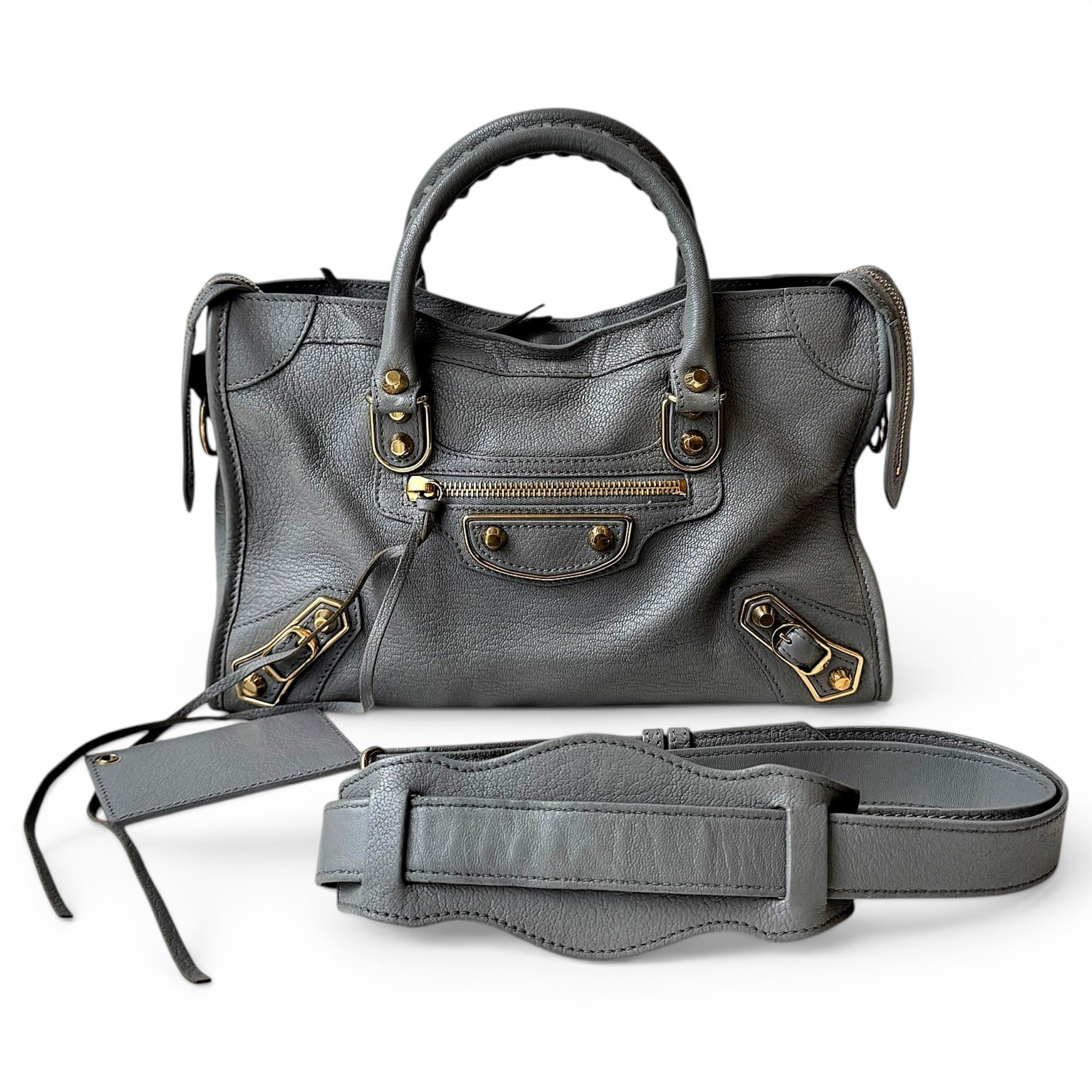 City leather handbag