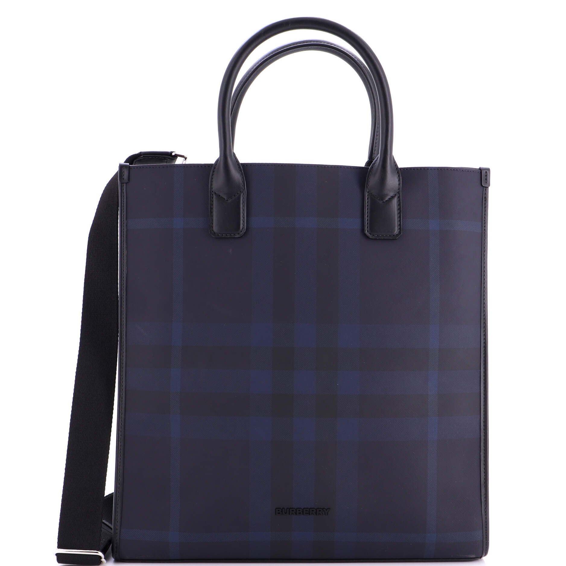 Convertible Tote London Check Coated Canvas with Leather Medium