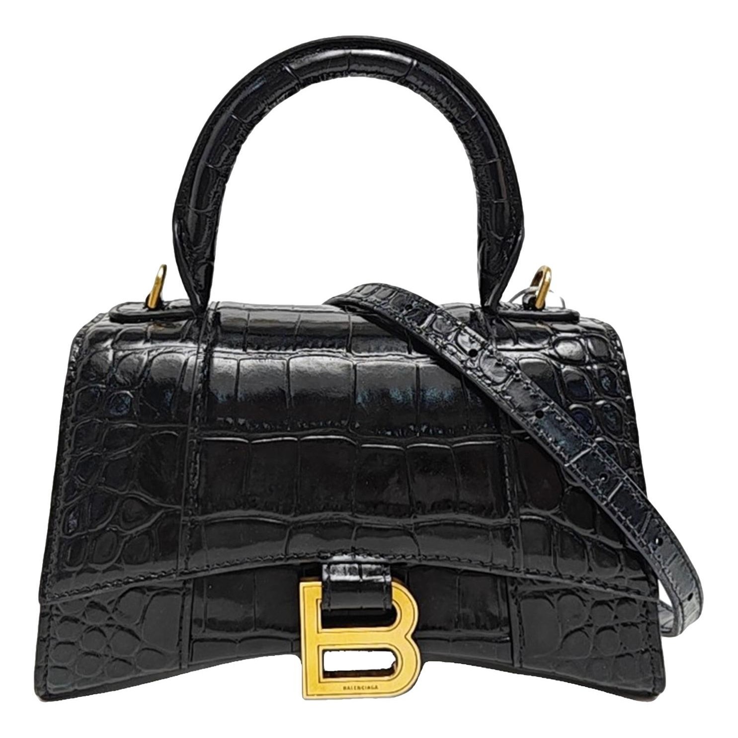 Hourglass leather handbag