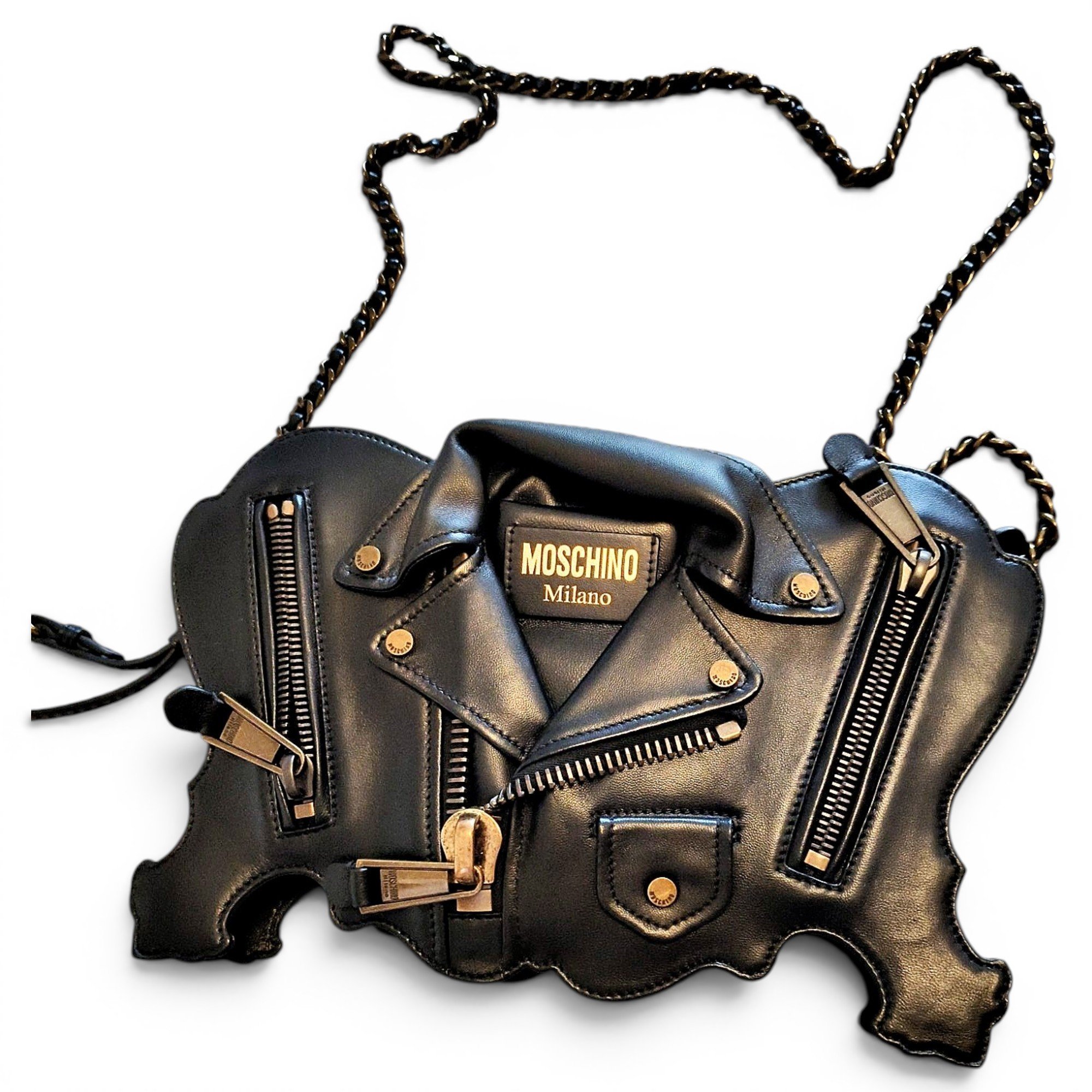 Biker leather crossbody bag