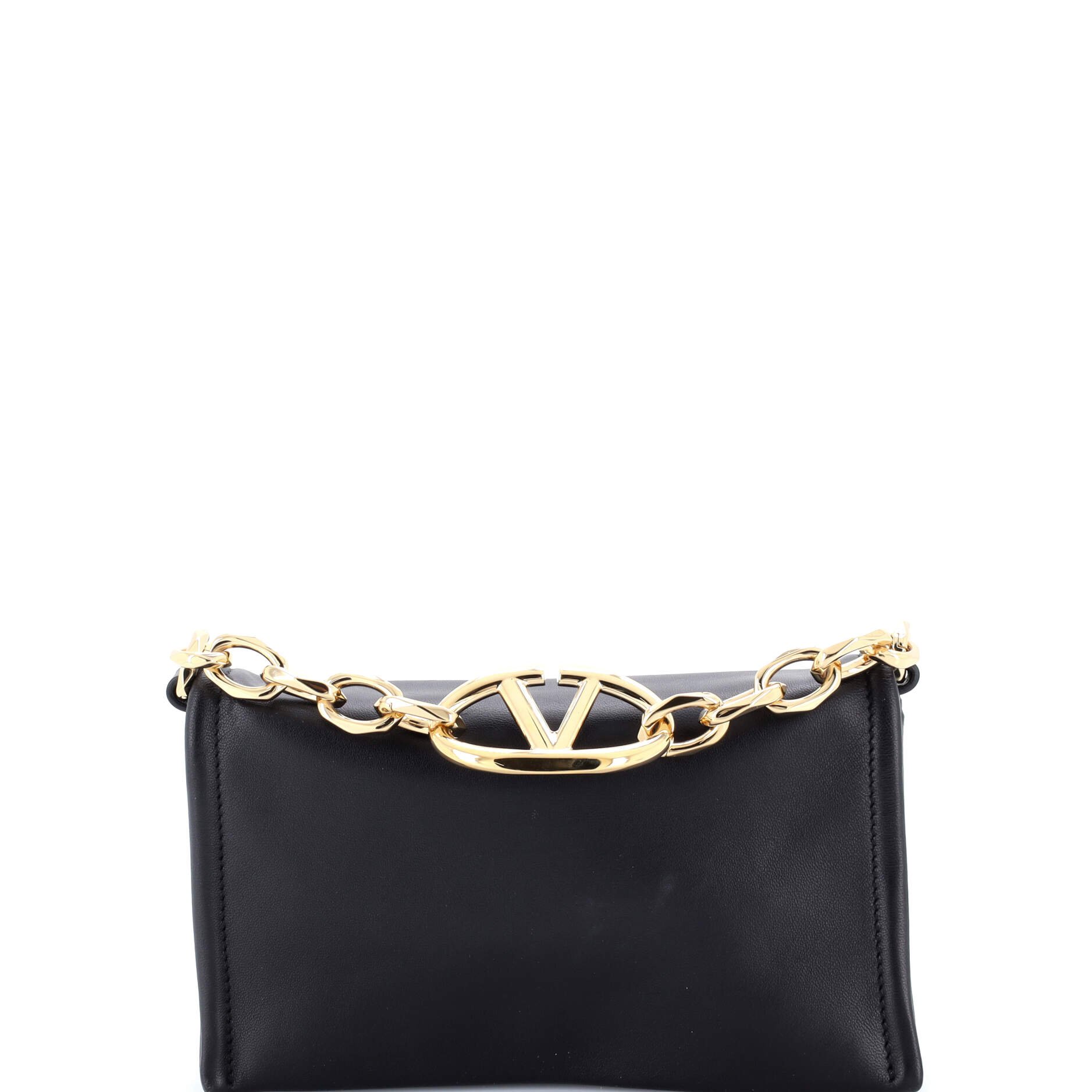 Valentino Garavani VLogo Chain Clutch Leather Mini
