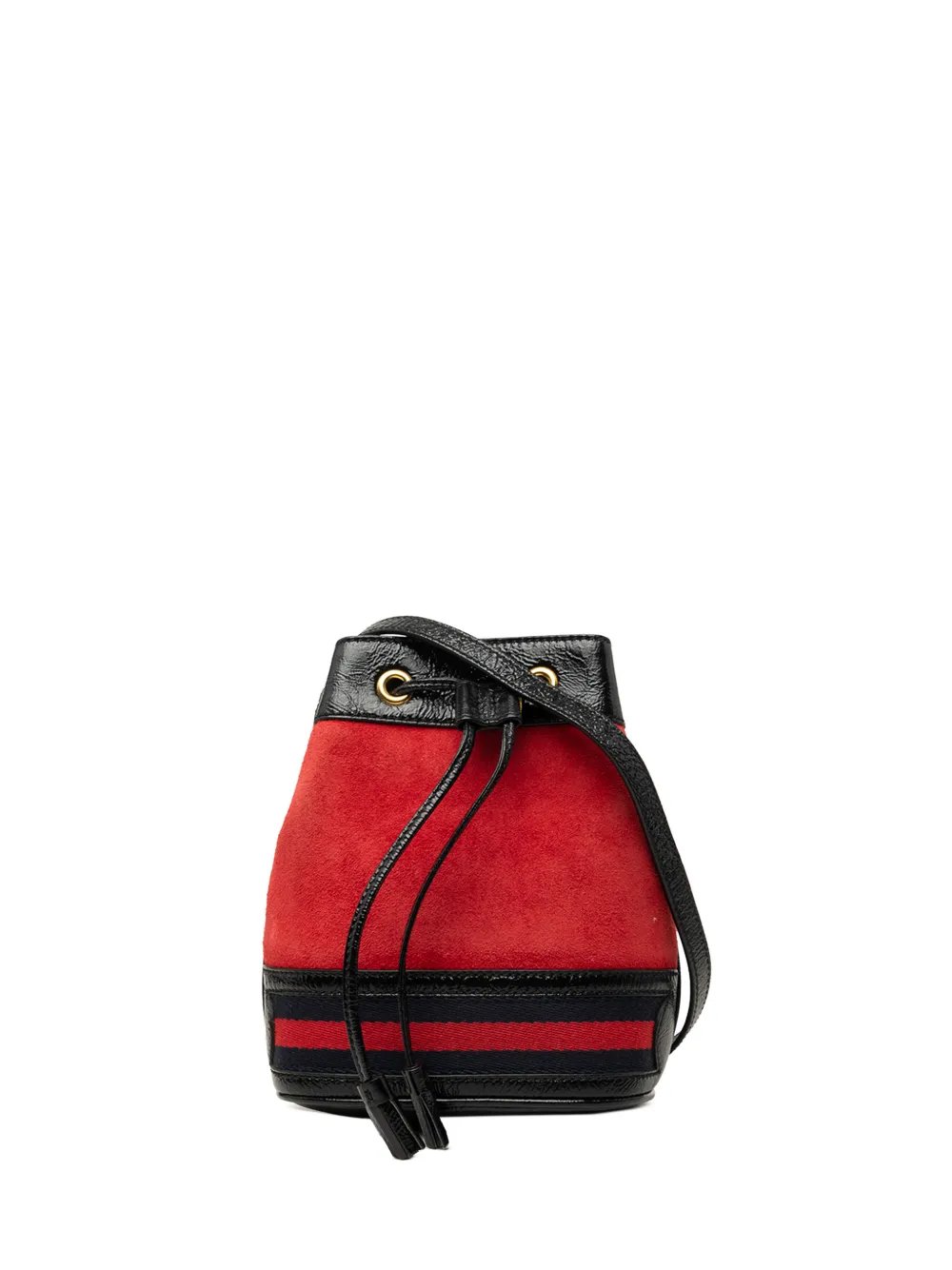 2016-2026 Mini Suede and Patent Web Ophidia bucket bag