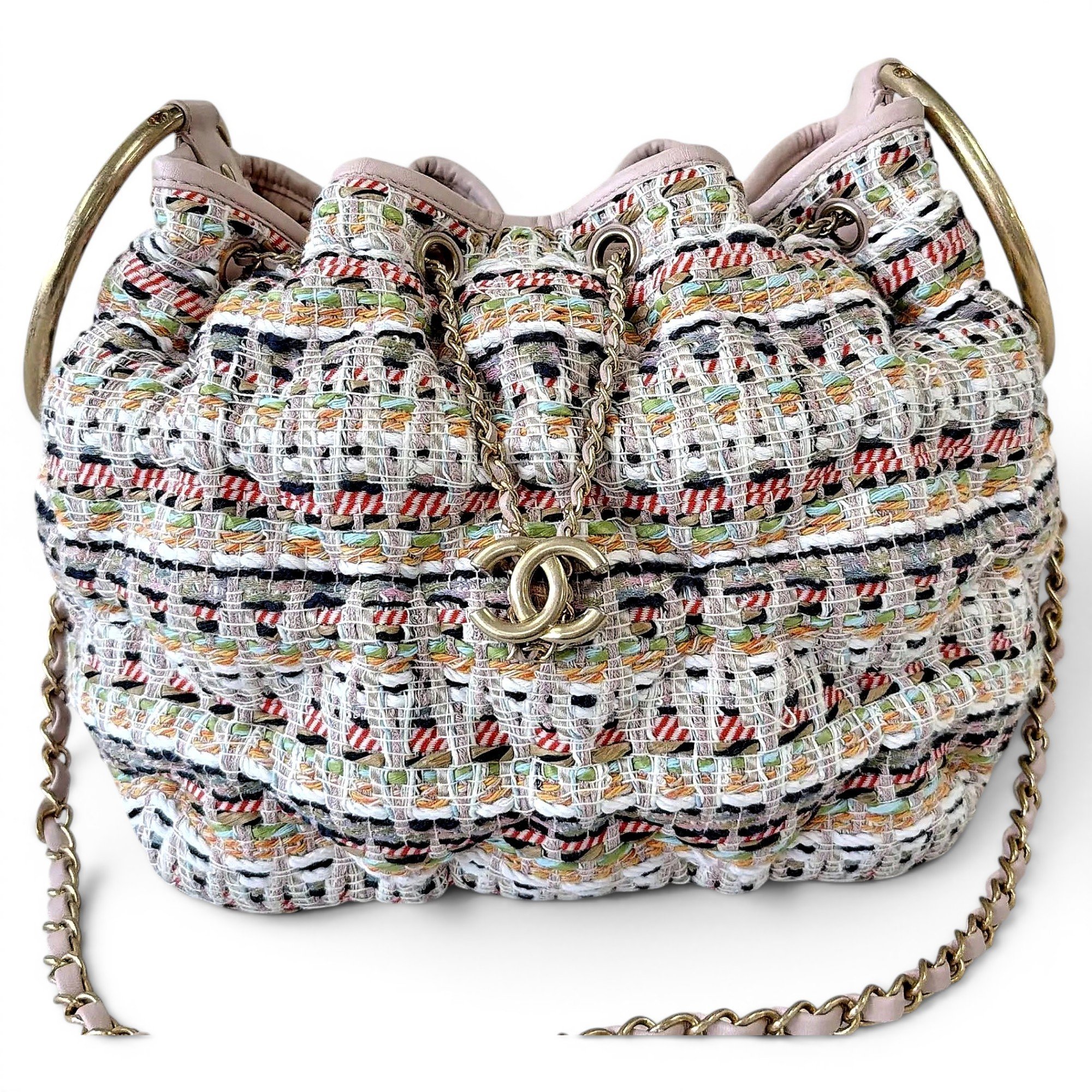 Gabrielle Bucket tweed crossbody bag