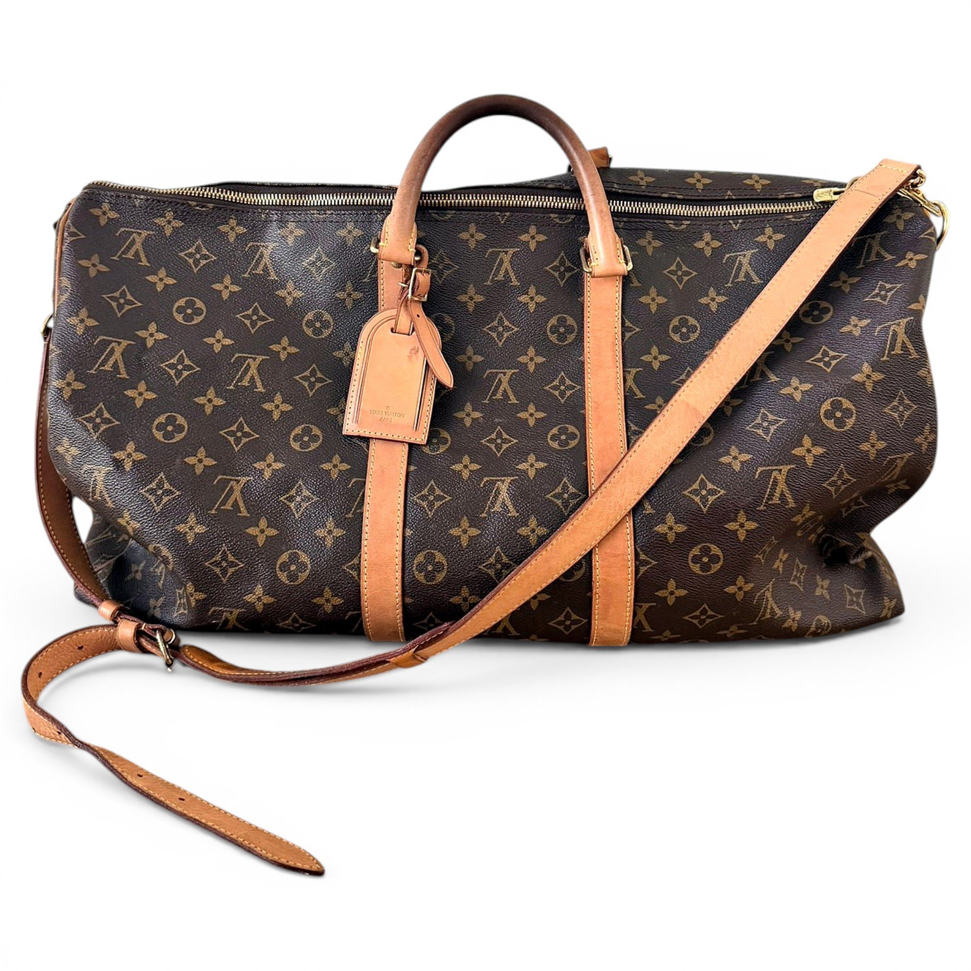 Keepall leather travel bag