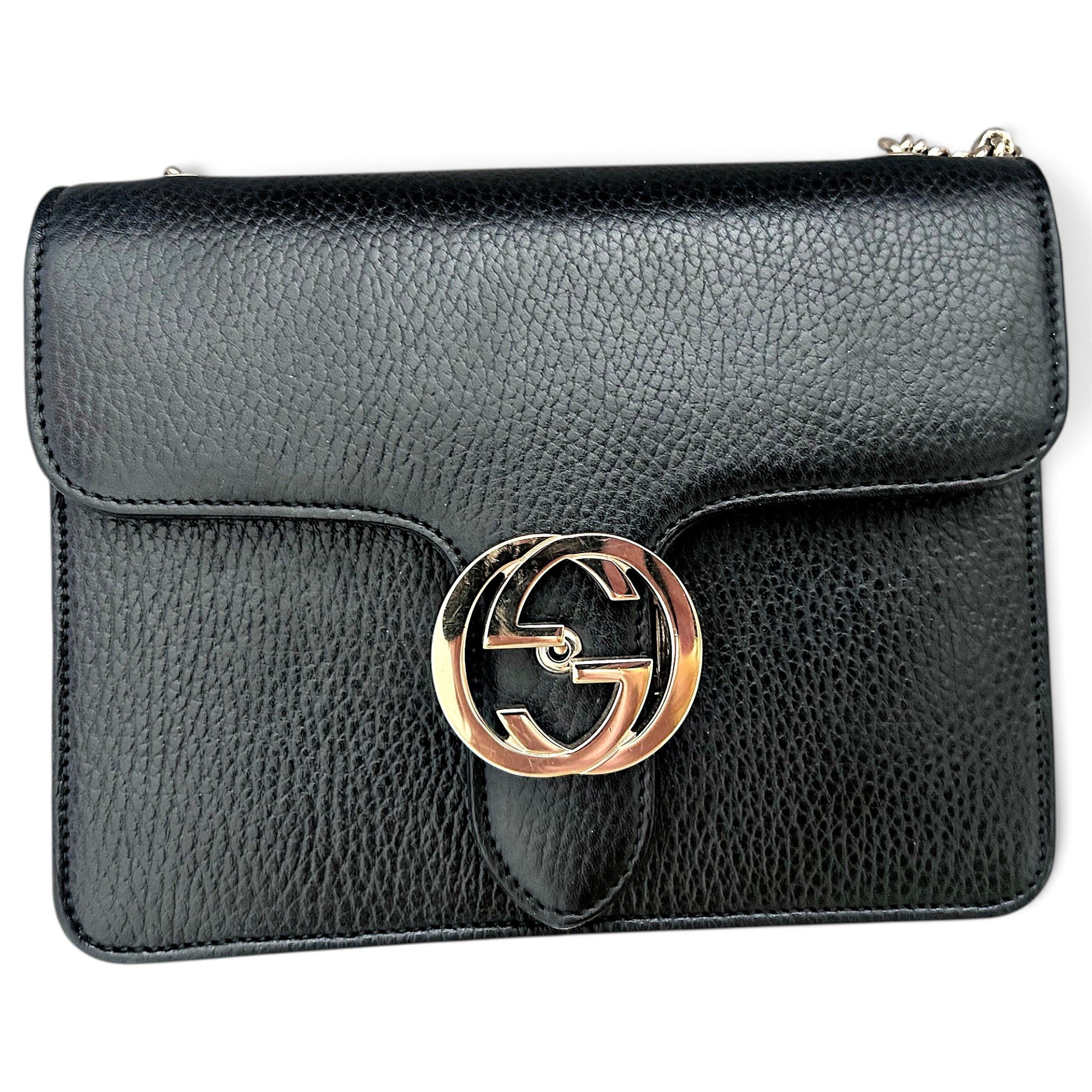 Interlocking leather handbag
