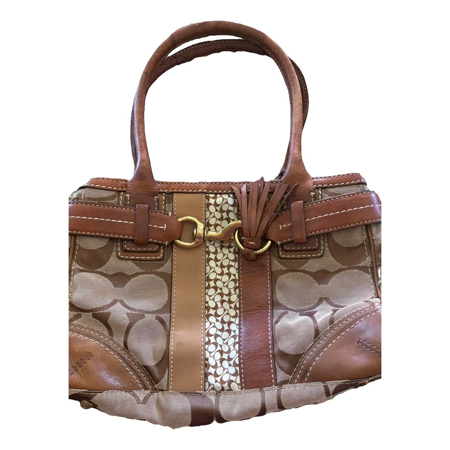 Signature Sufflette linen handbag
