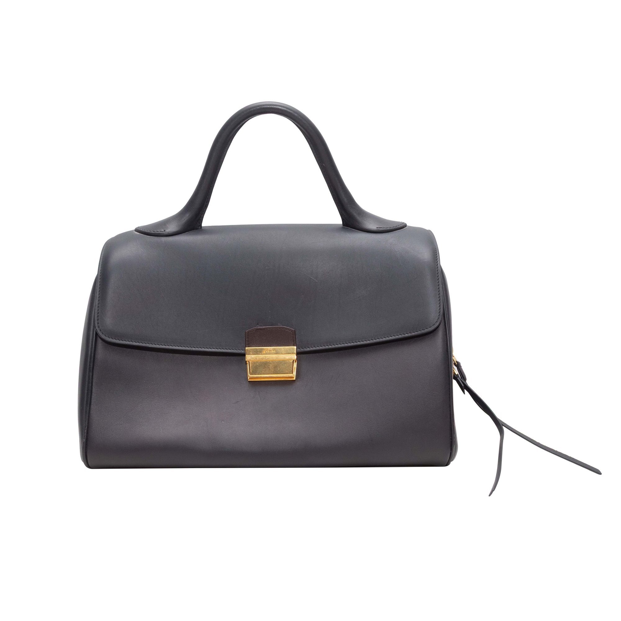 Clasp leather bag