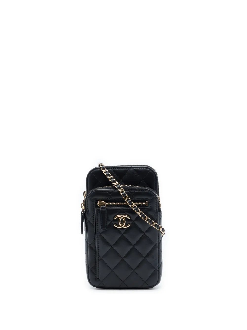 2021-2026 CC Quilted Lambskin Phone Holder With Chain crossbody bag