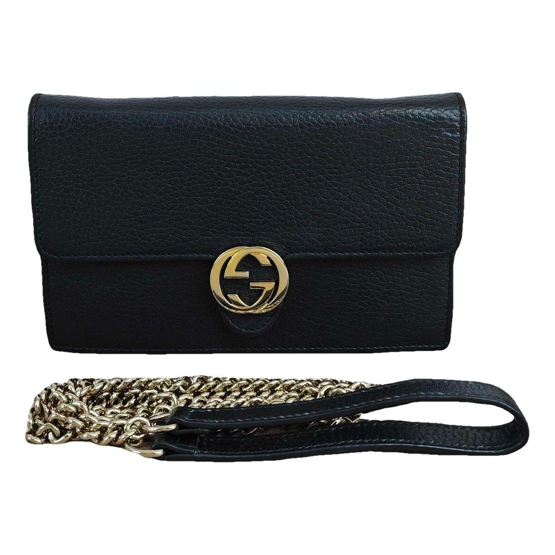 Interlocking leather crossbody bag