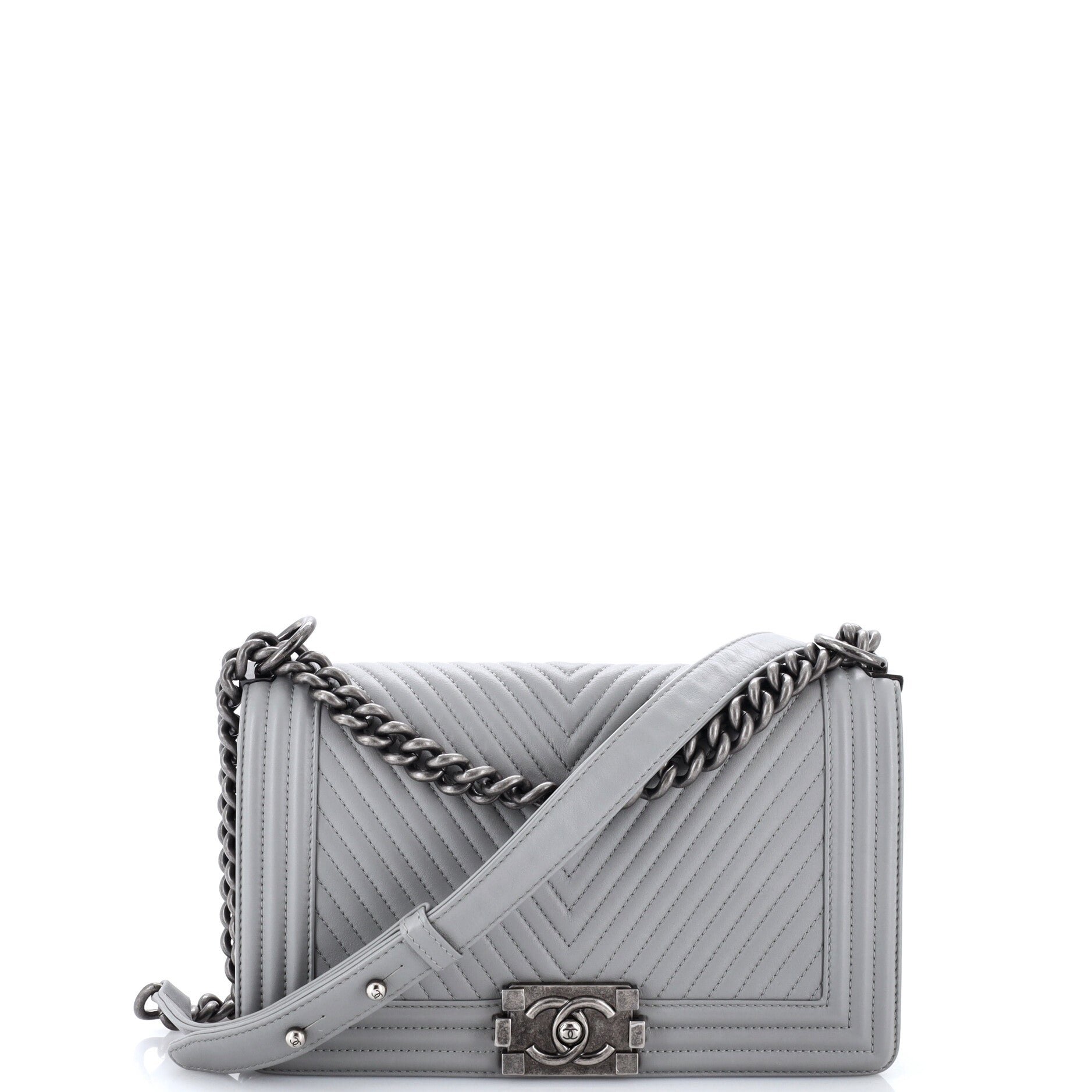 Boy Flap Bag Chevron Calfskin Old Medium