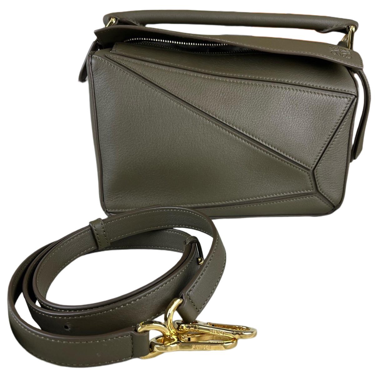 Puzzle leather handbag