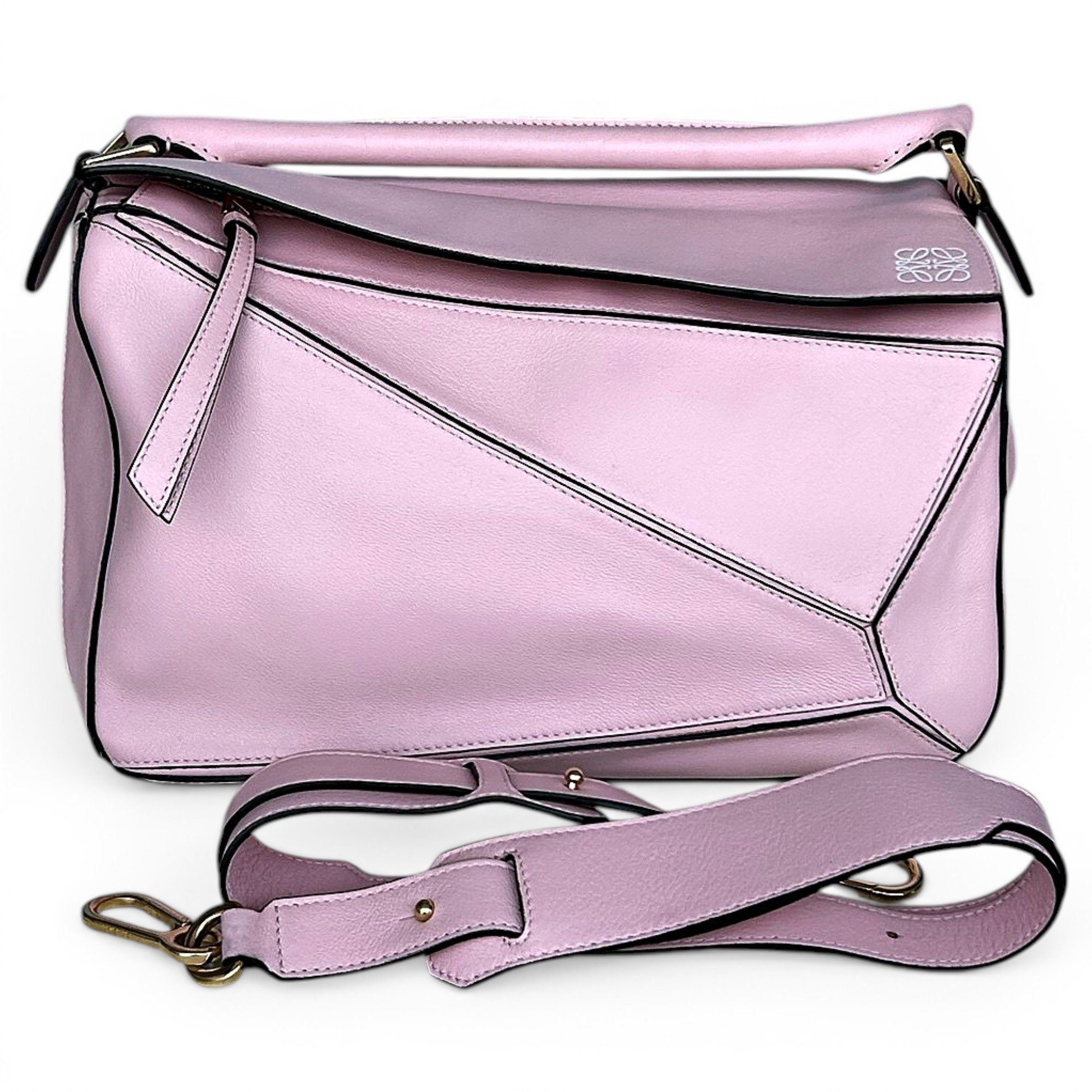 Puzzle leather handbag