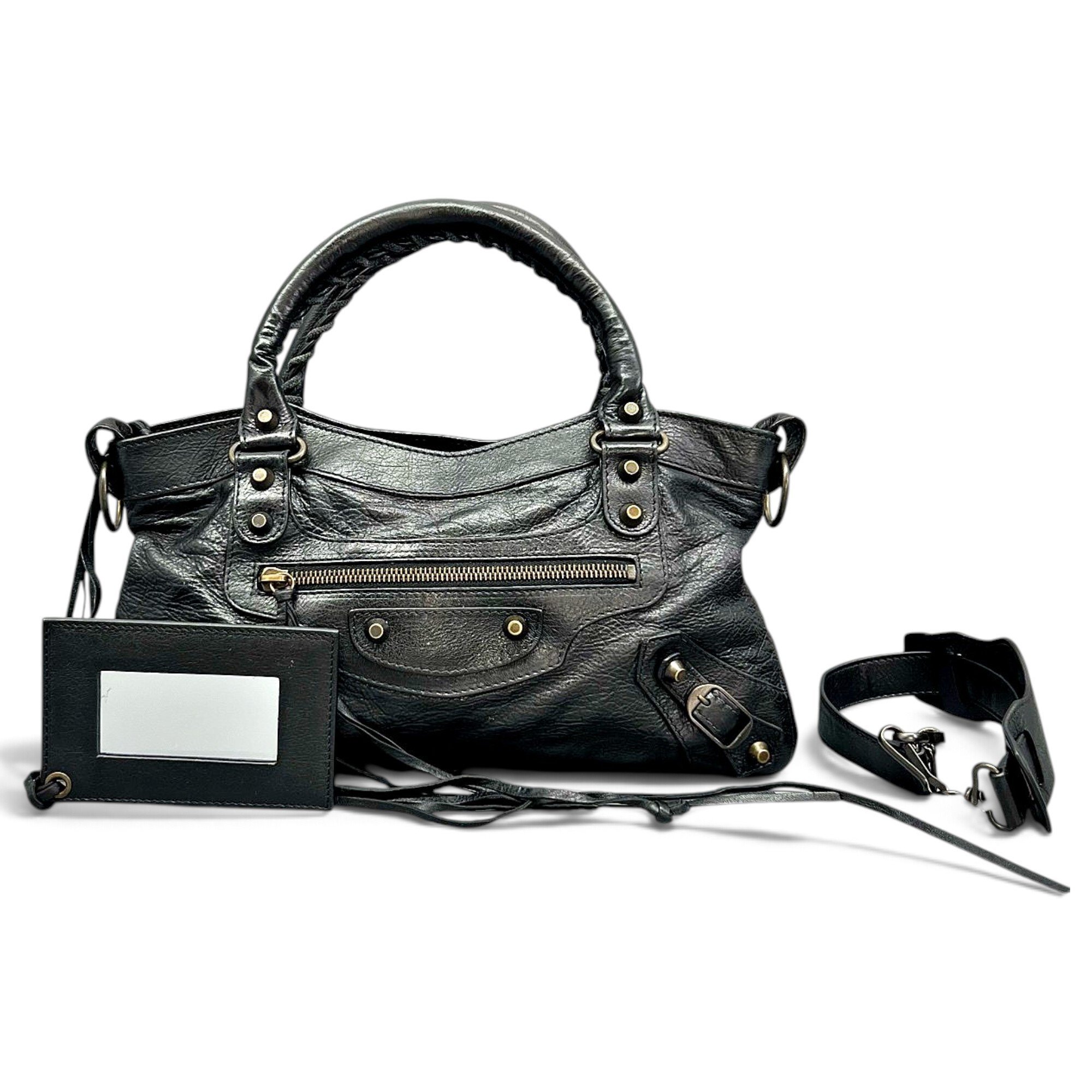 City leather handbag