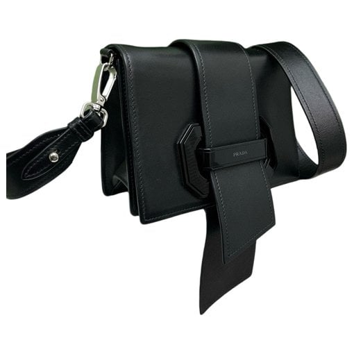 Ribbon leather crossbody bag