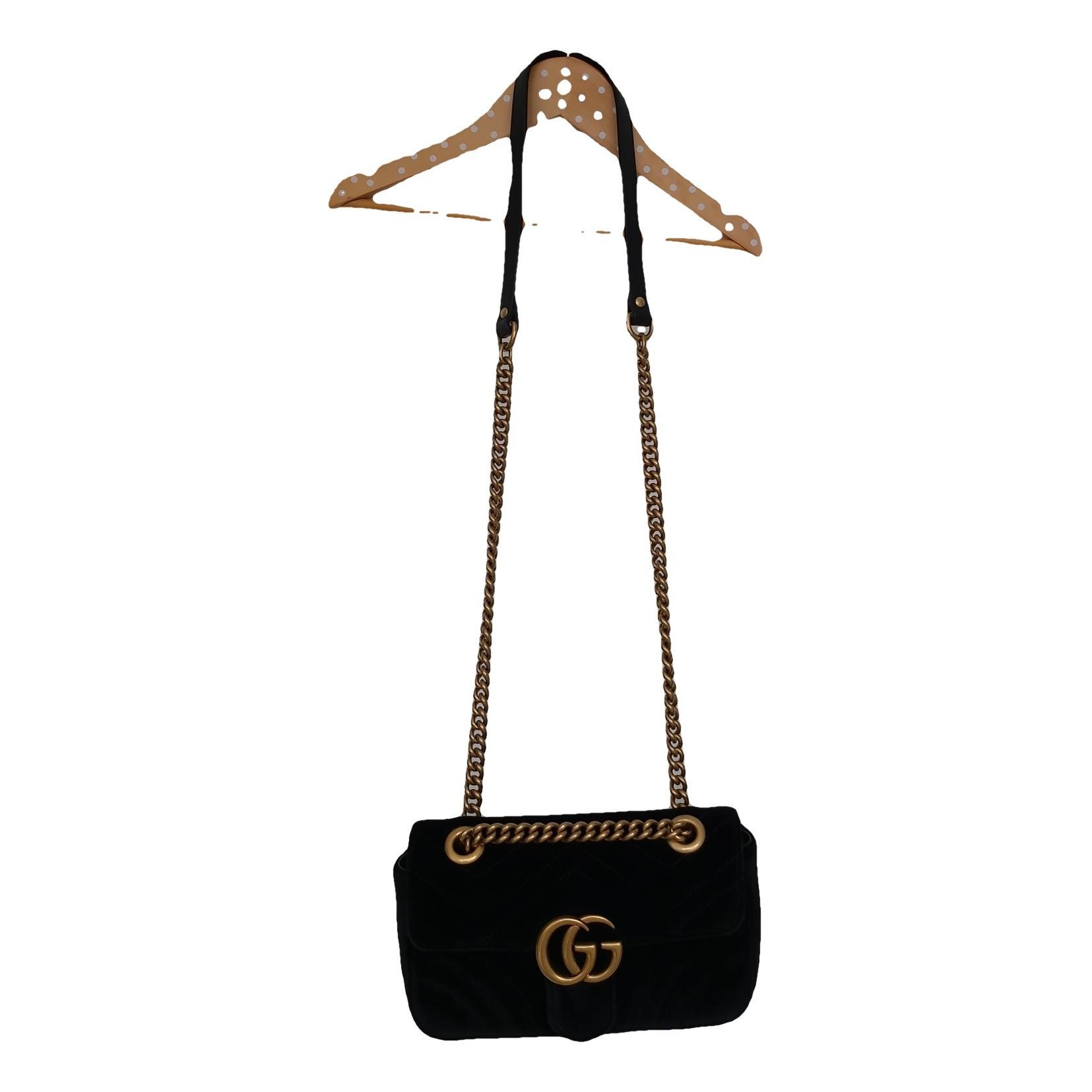 GG Marmont Chain Flap velvet crossbody bag