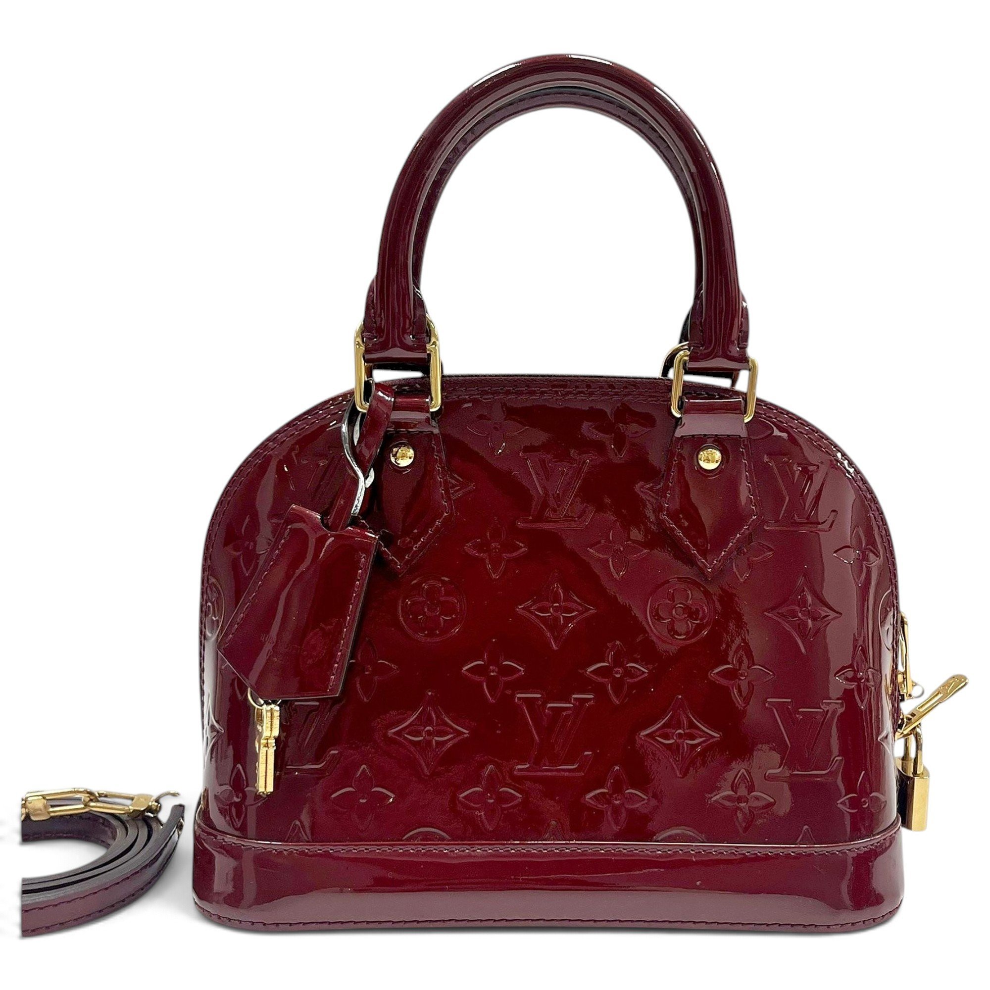 Louis Vuitton Alma BB patent leather handbag