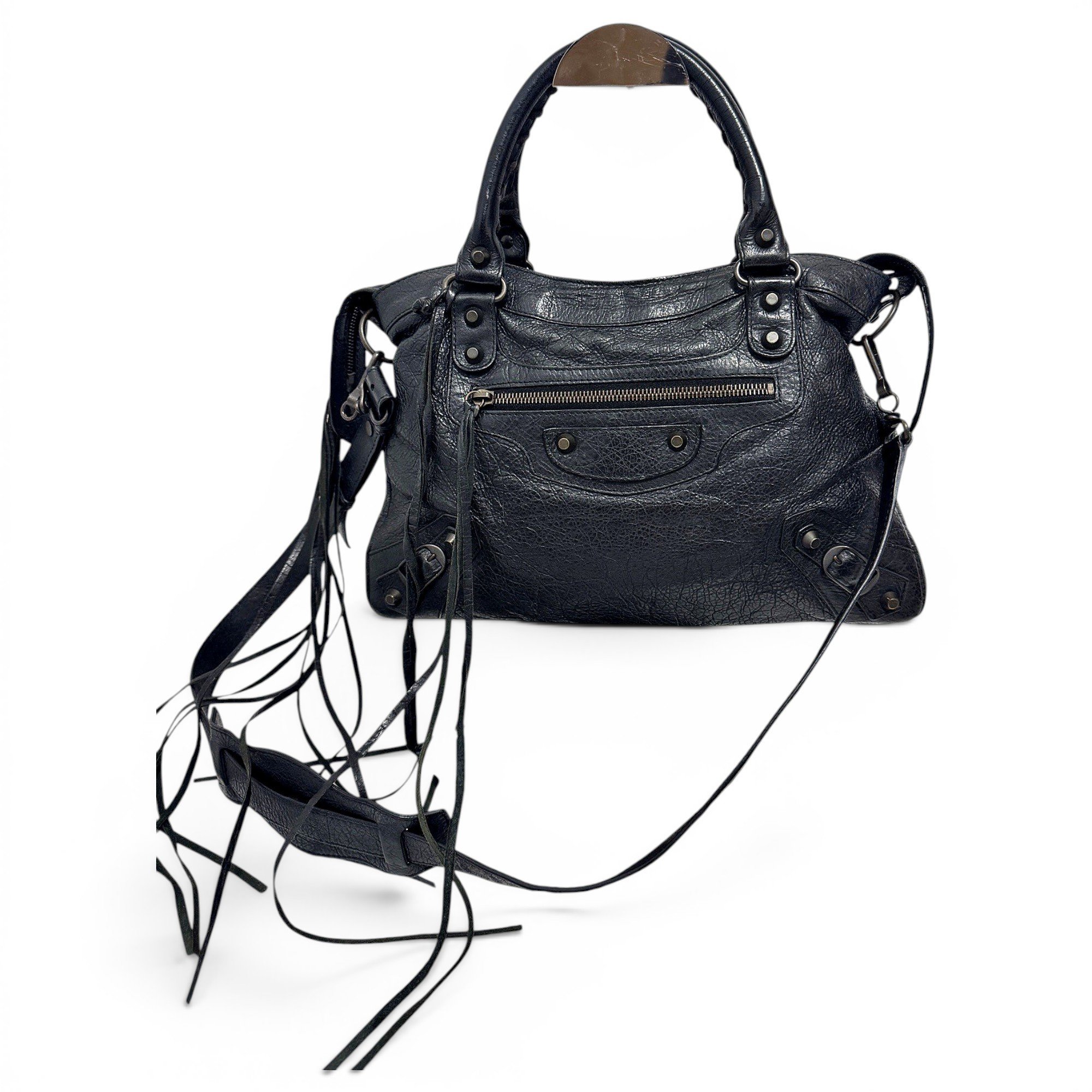 City leather handbag