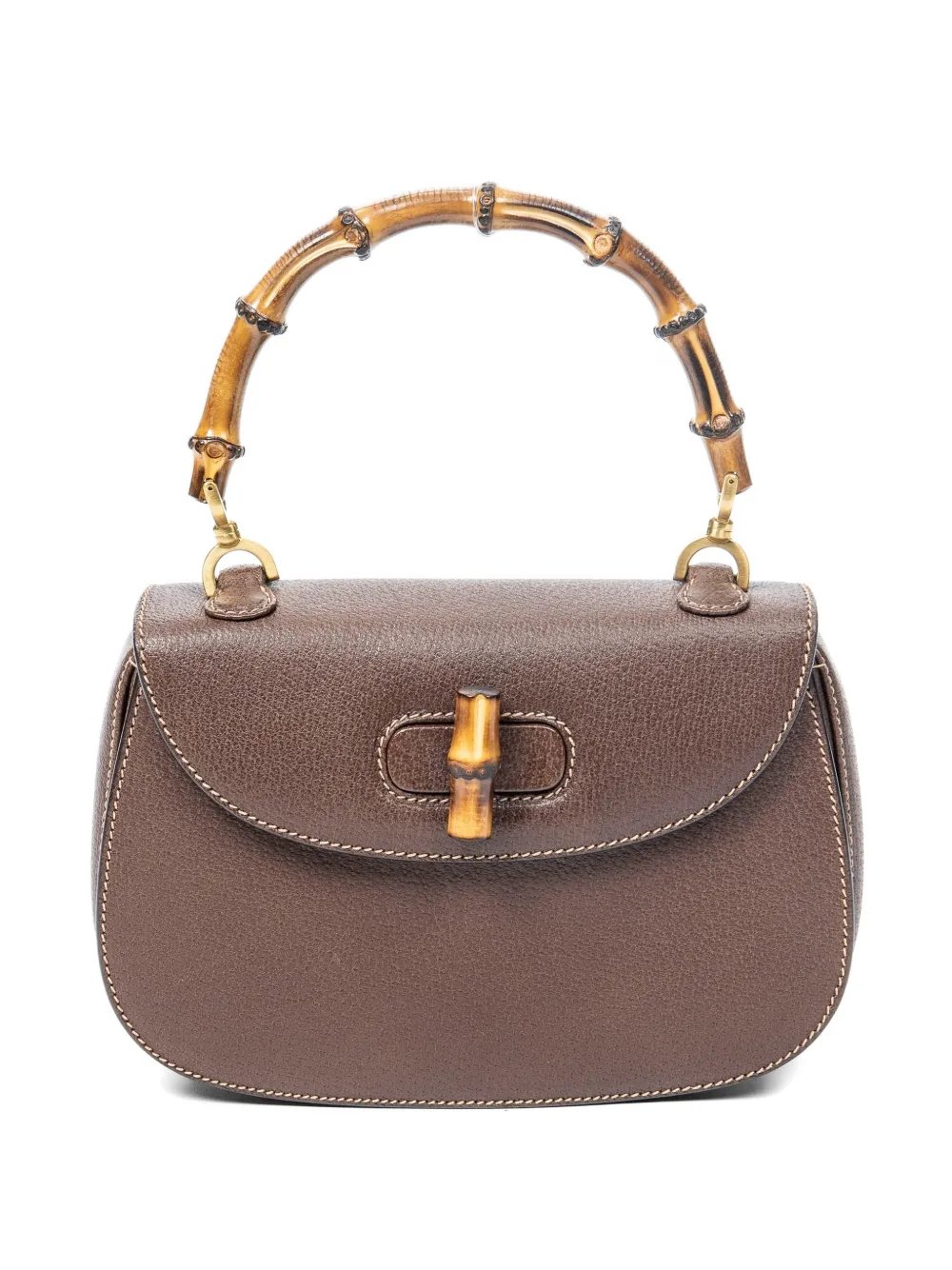 Bamboo top-handle shoulder bag