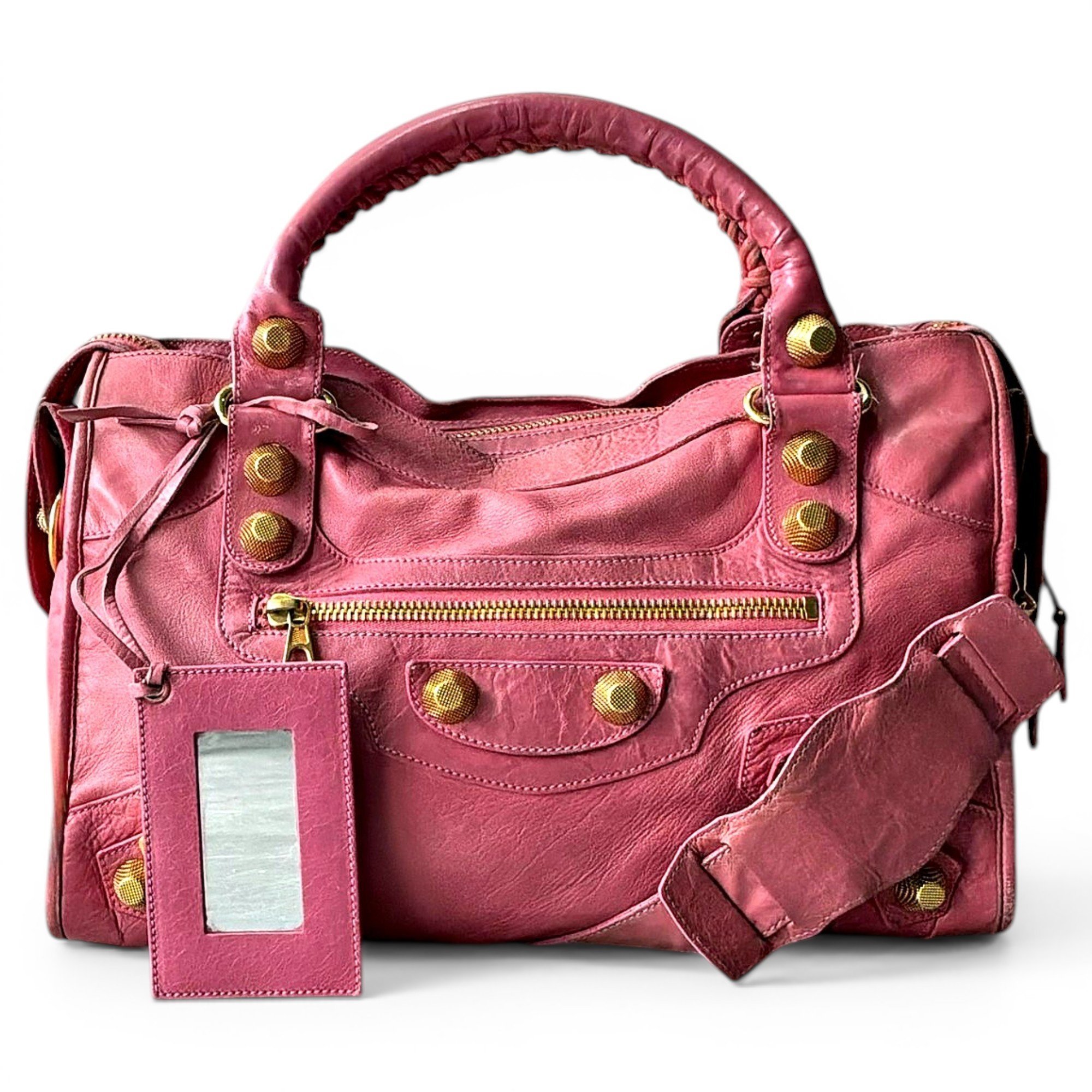 City leather handbag