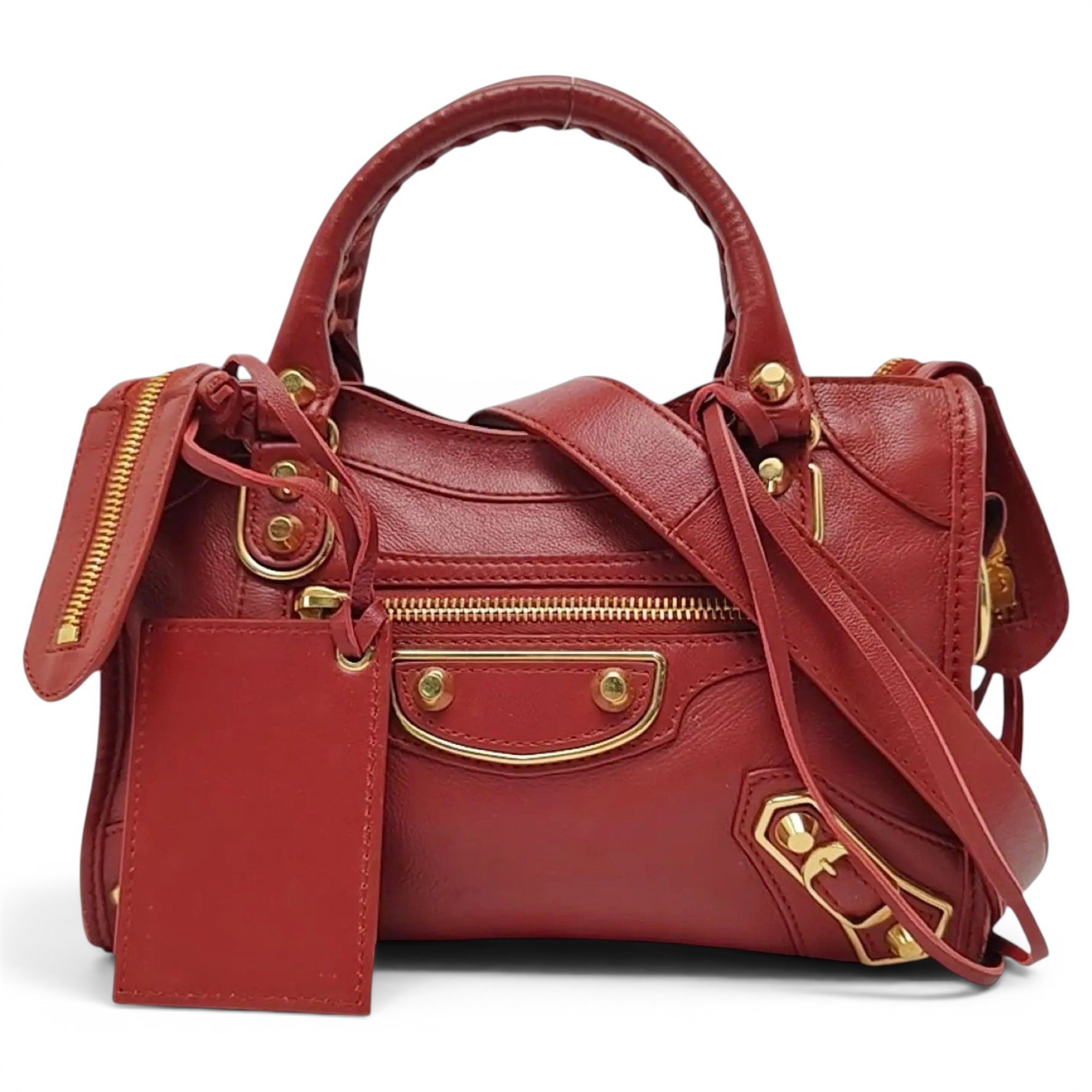 City leather handbag