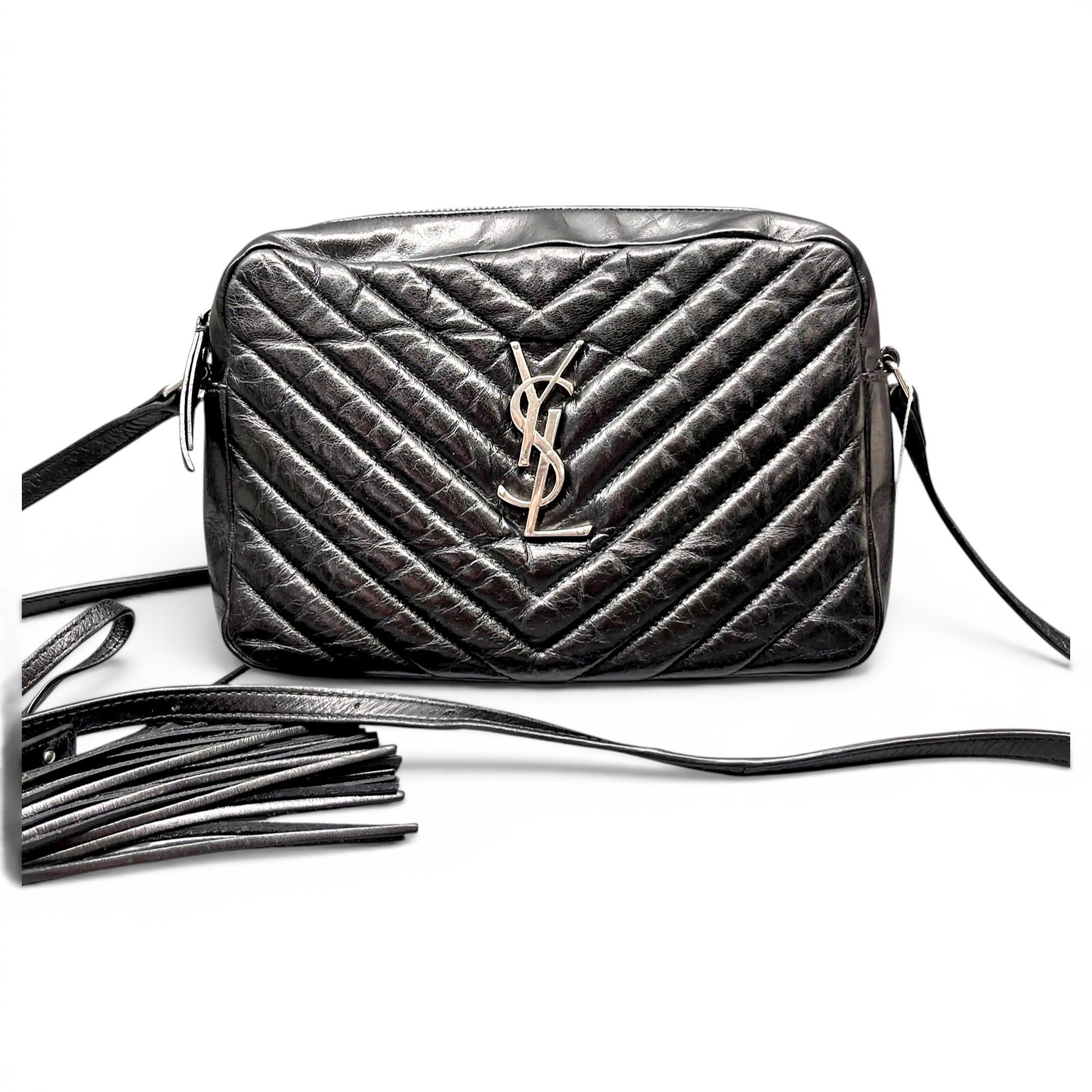 Camera Lou leather crossbody bag