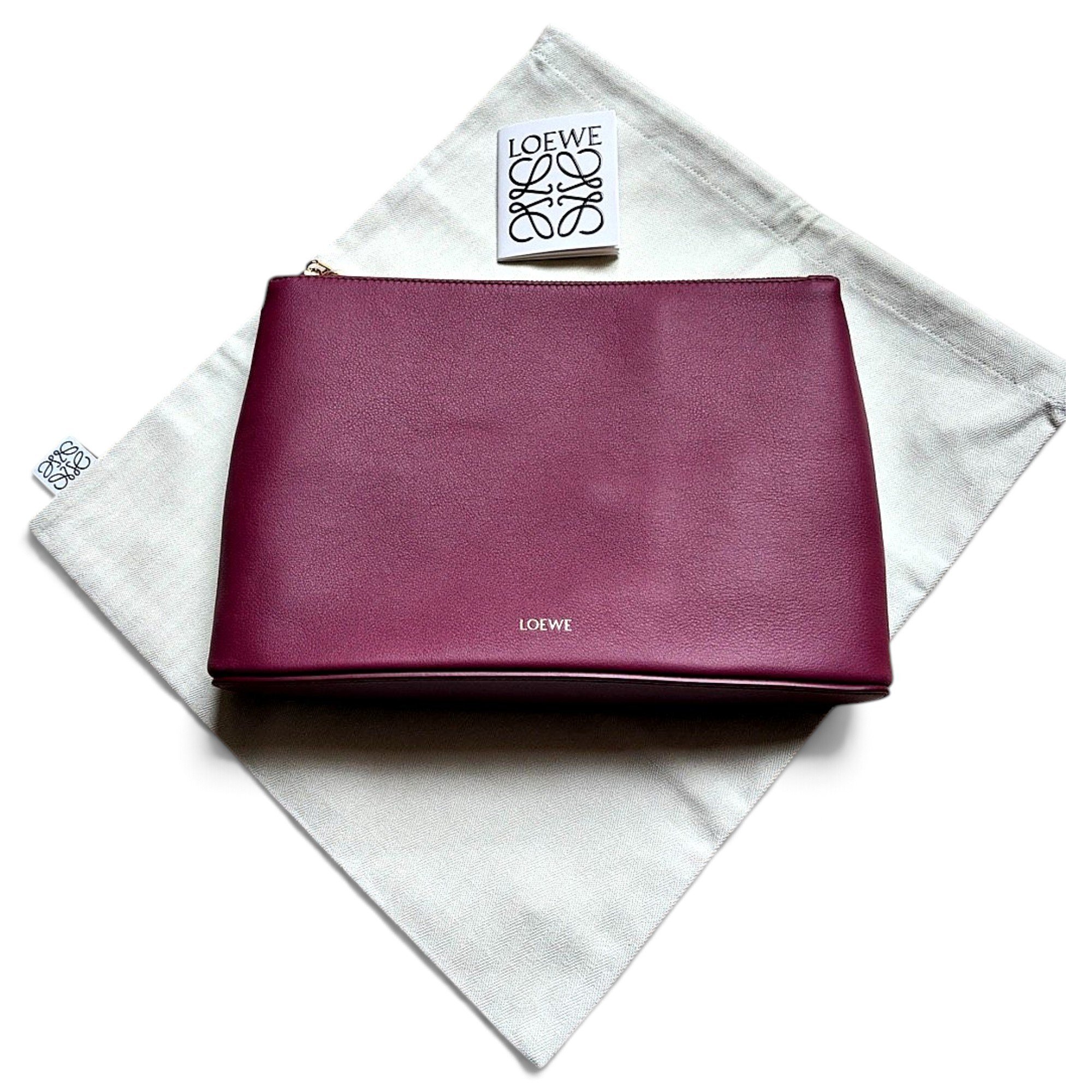 Loewe T Pouch leather clutch bag