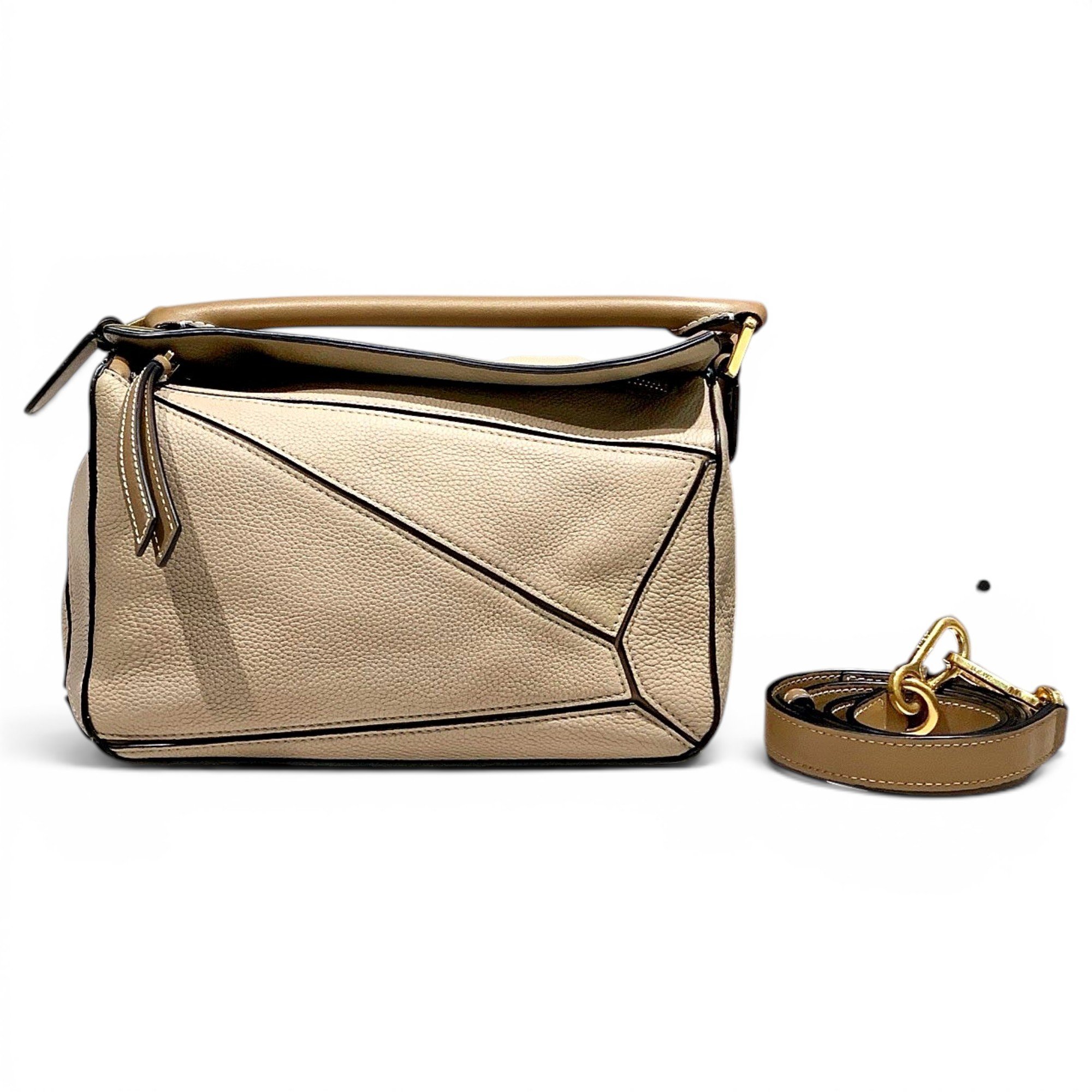 Puzzle leather handbag
