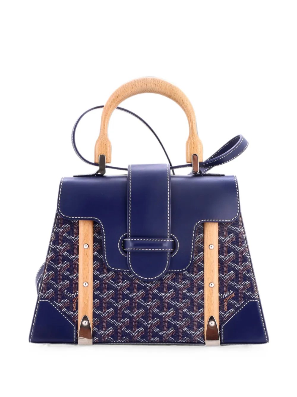 Goyard Saigon Top Handle Bag Coated Canvas with Leather PM satchel